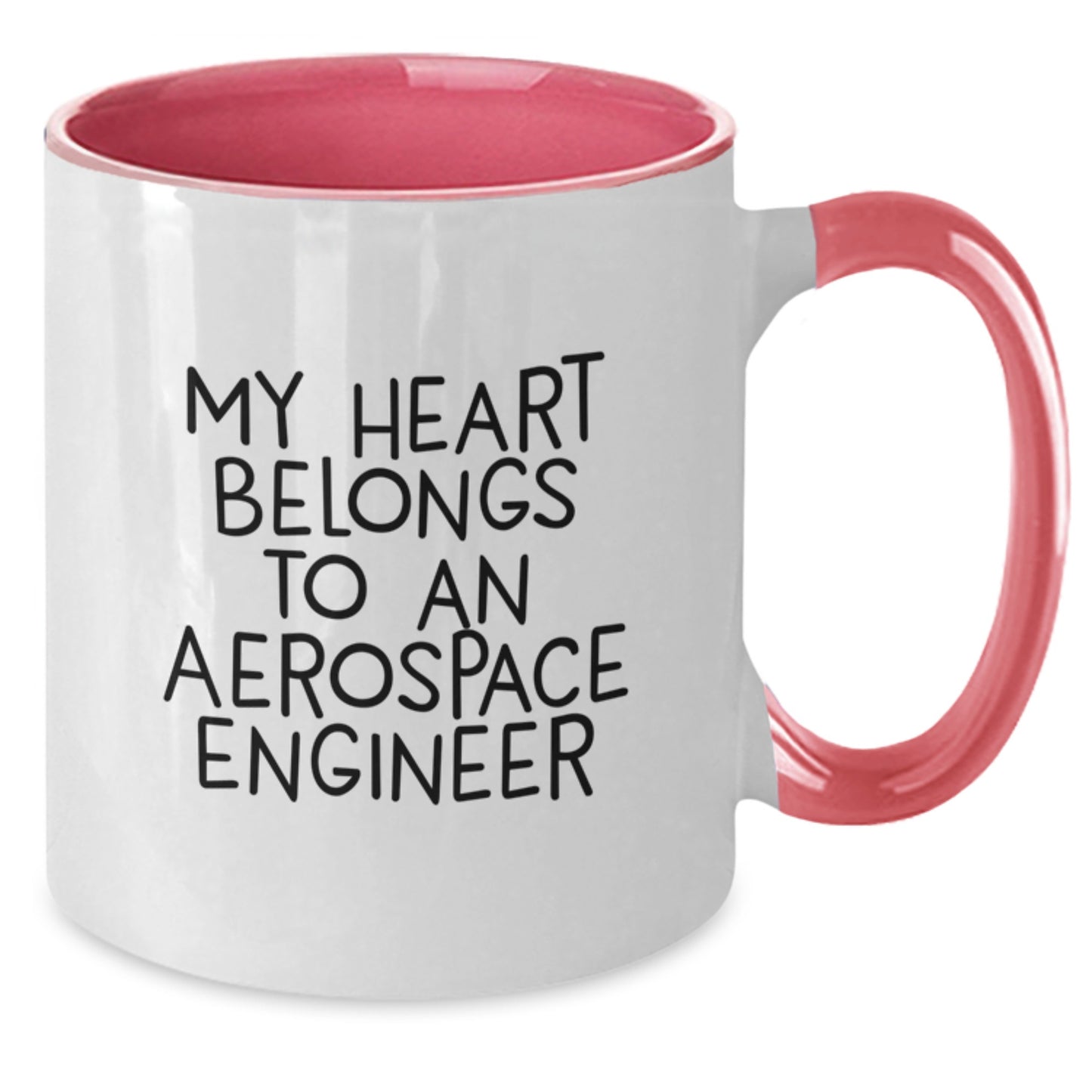 Funny Aerospace Engineer Gifts for Men, Cute Two Tone Coffee Mug with 'My Heart Belongs To An Aerospace Engineer' Quote, Unique Christmas Unique Gifts from Friends, Family, Coworkers. - Additional