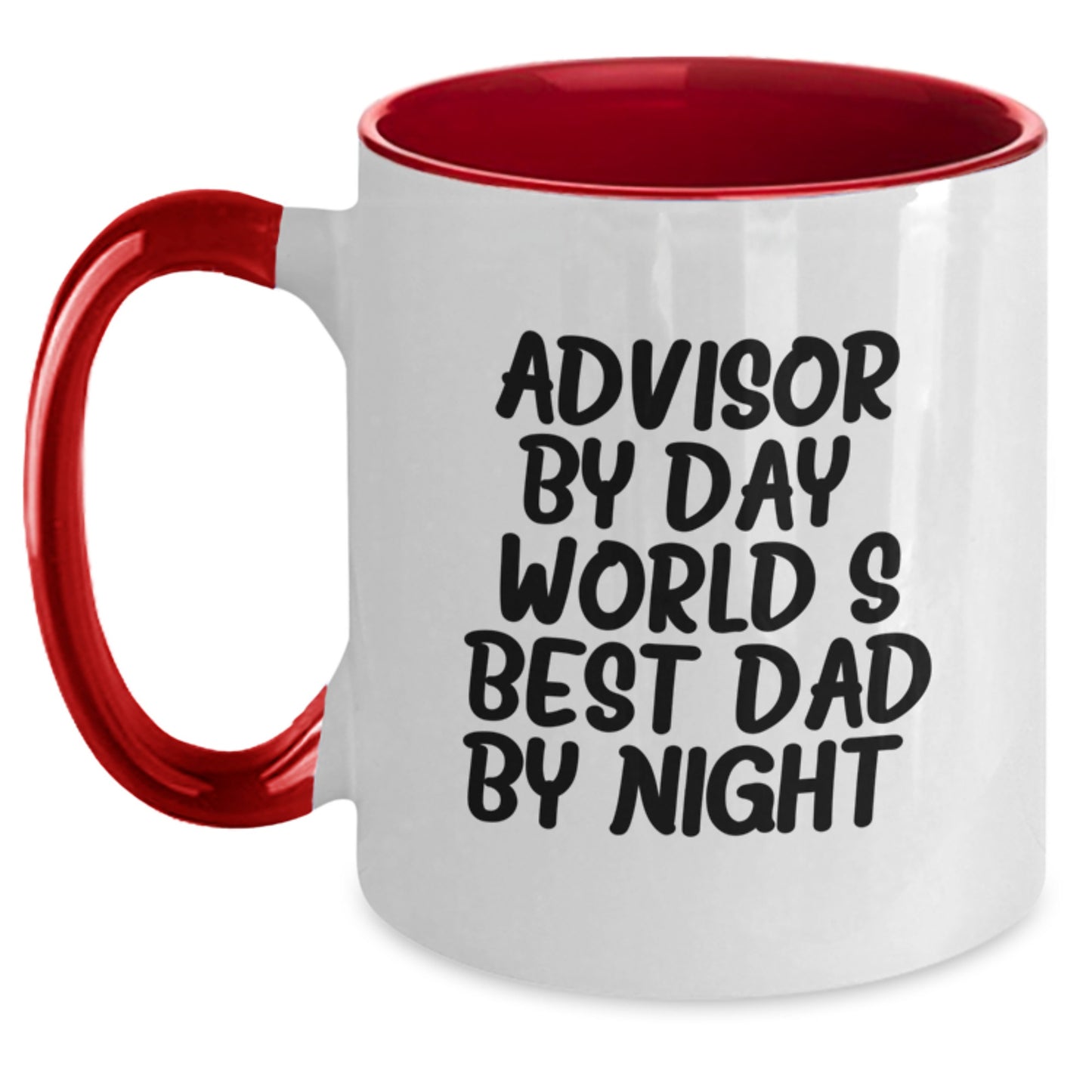 Funny Advisor Gifts for Men from World's Best Dad by Night Two Tone Coffee Mug, Christmas Unique Gifts - Main