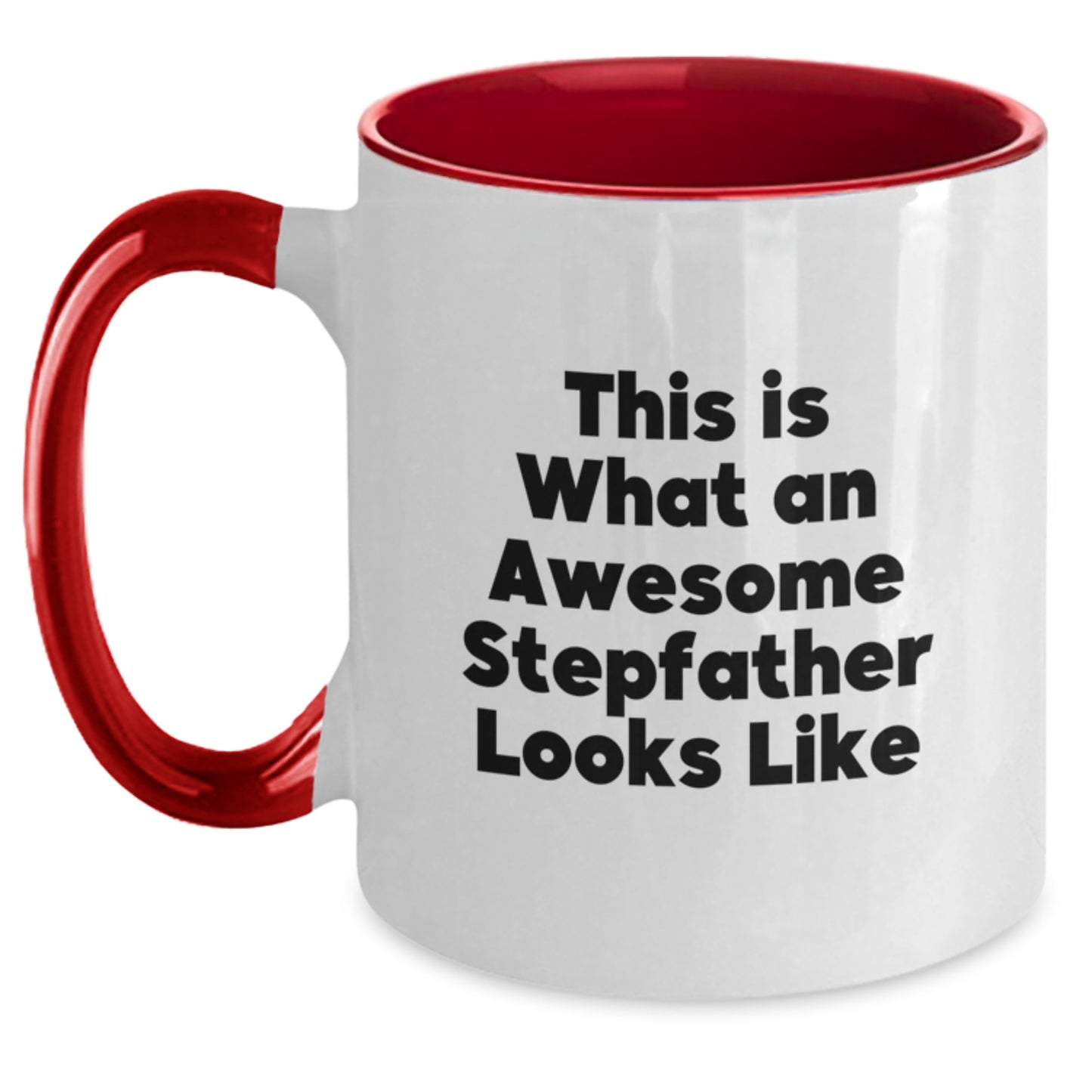 Funny Stepfather Gifts from Friends - This Is What An Awesome Stepfather Looks Like Two Tone Coffee Mug for Men, Unique Graduation Mugs - Main