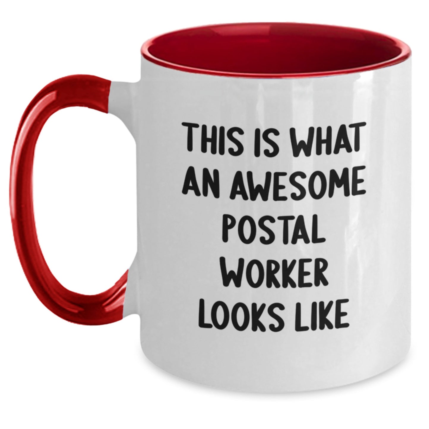 Funny Postal Worker Gifts - This Is What An Awesome Postal Worker Looks Like Two Tone Coffee Mug for Birthday, Gifts from Family to Postal Worker, 11oz Ceramic Mug - Main