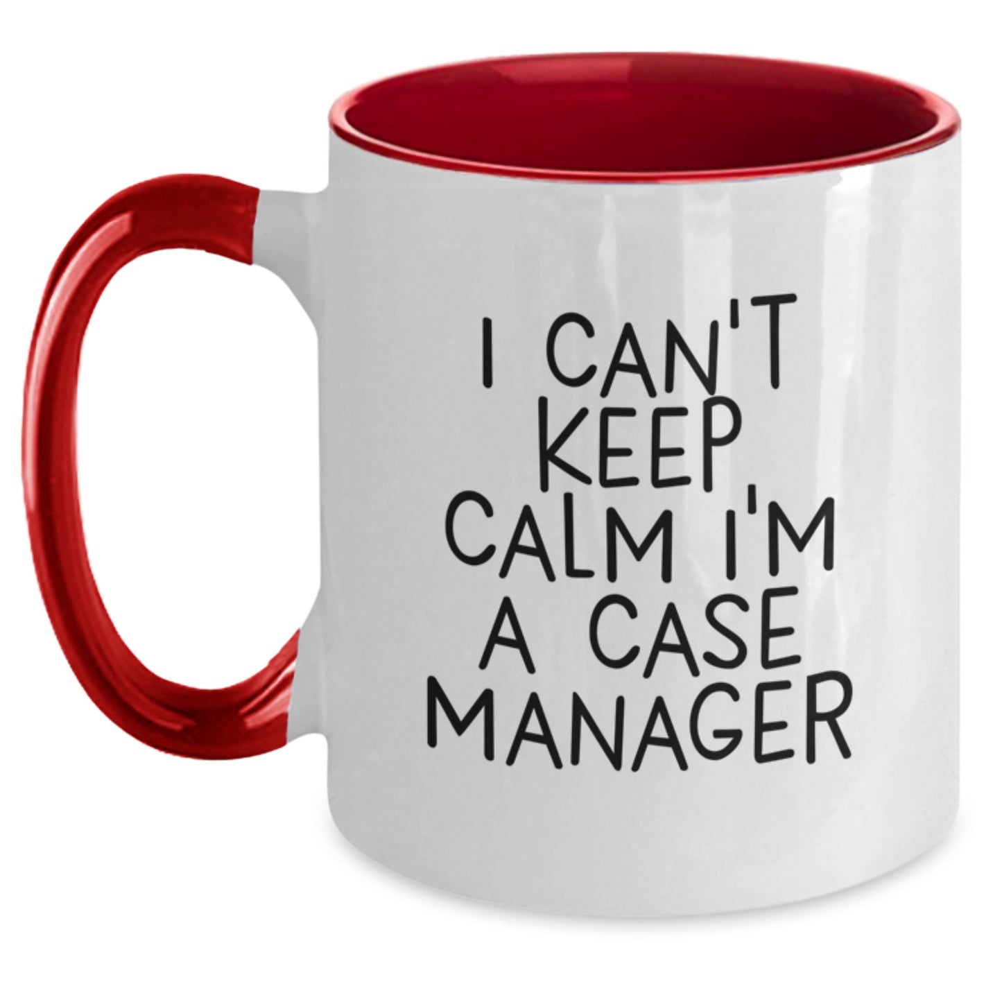 Funny Case Manager Gifts for Him from Coworkers, I Can't Keep Calm I'm A Case Manager Two Tone Coffee Mug, Christmas Unique Gifts - Main
