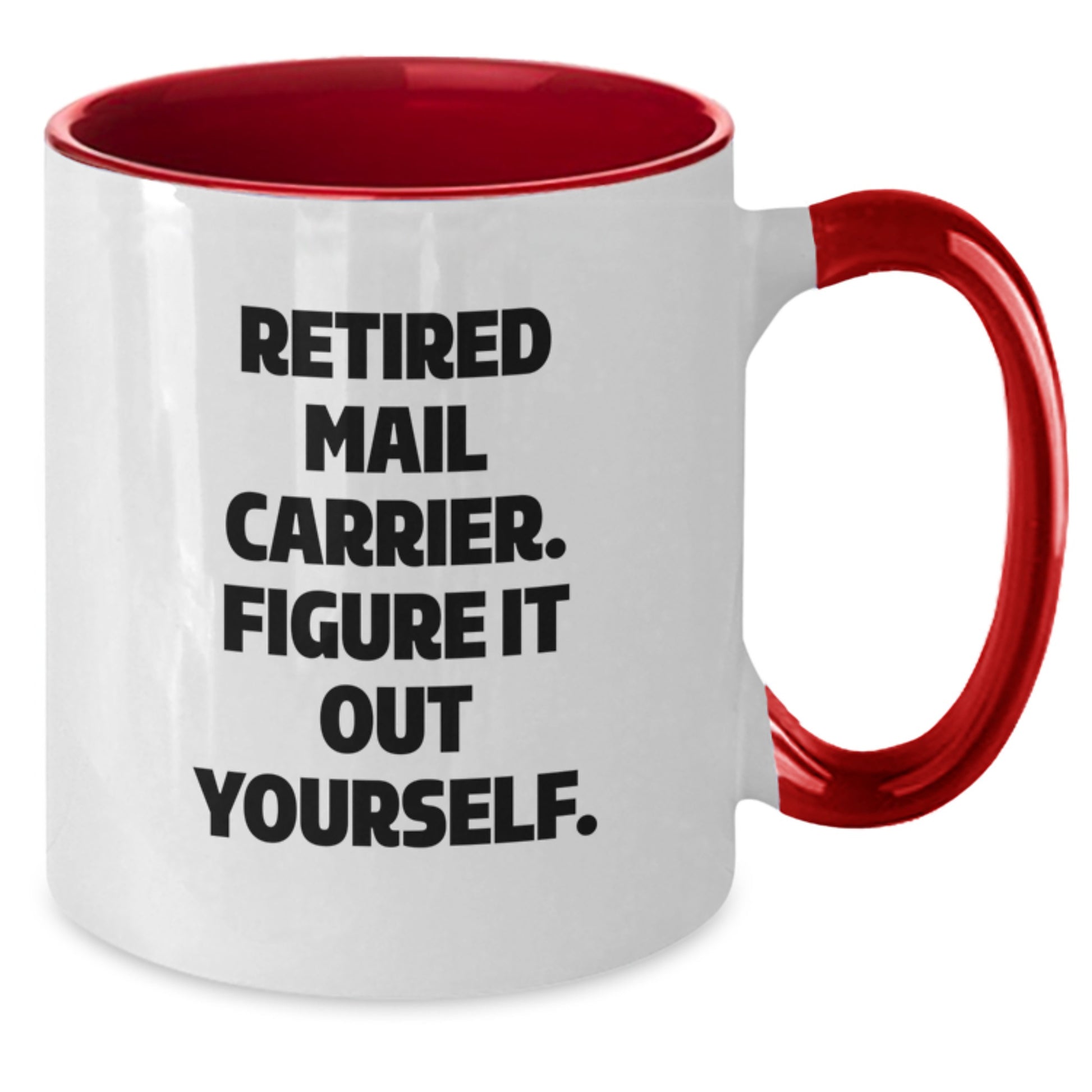 Funny Mail Carrier Gifts from Family - Retired Mail Carrier Two Tone Coffee Mug, Christmas Unique - Additional