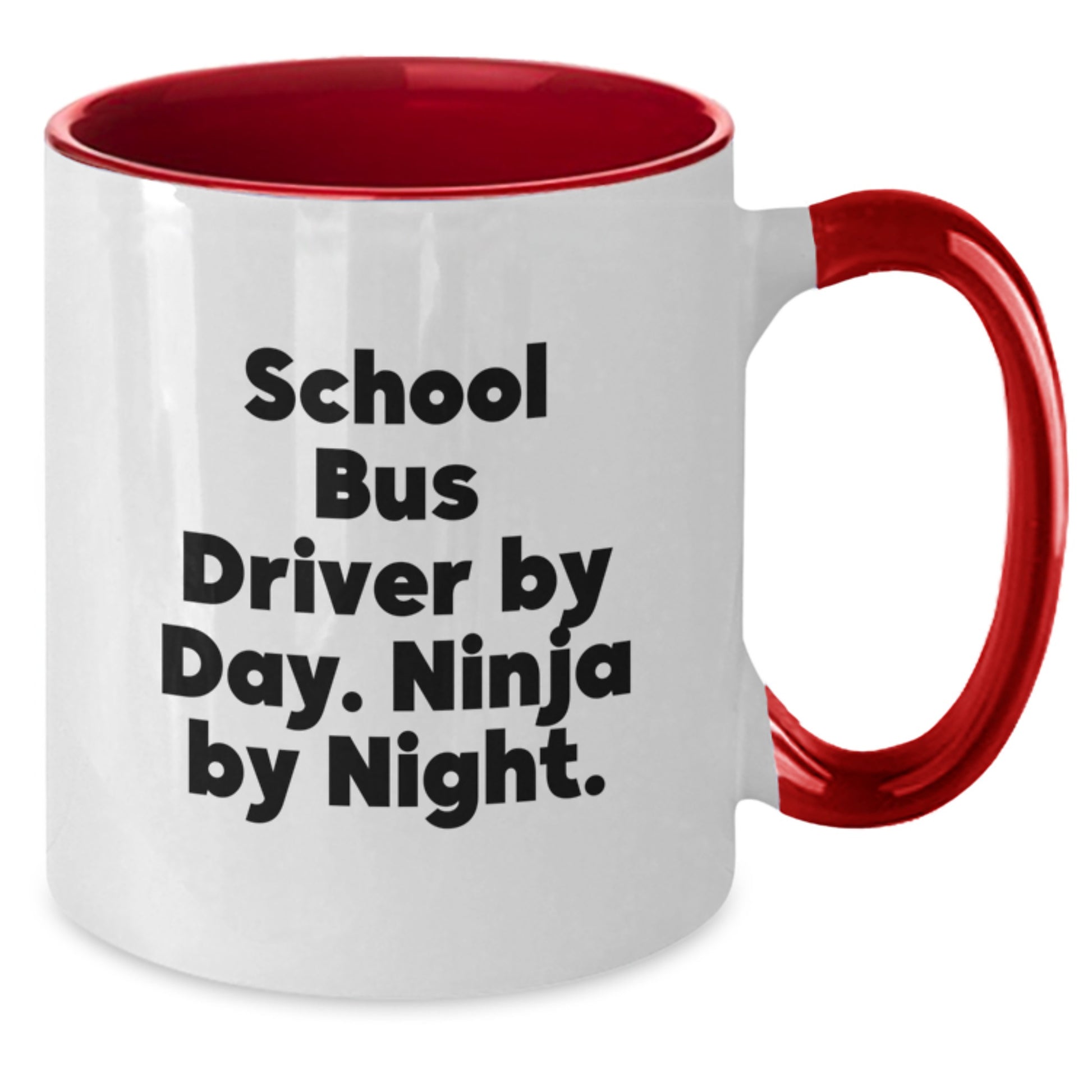 Funny School Bus Driver Gifts from Men to School Bus Driver Friends, Gifts for School Bus Driver by Day. Ninja by Night. Two Tone Coffee Mug, Unique Christmas Unique Gifts - Additional