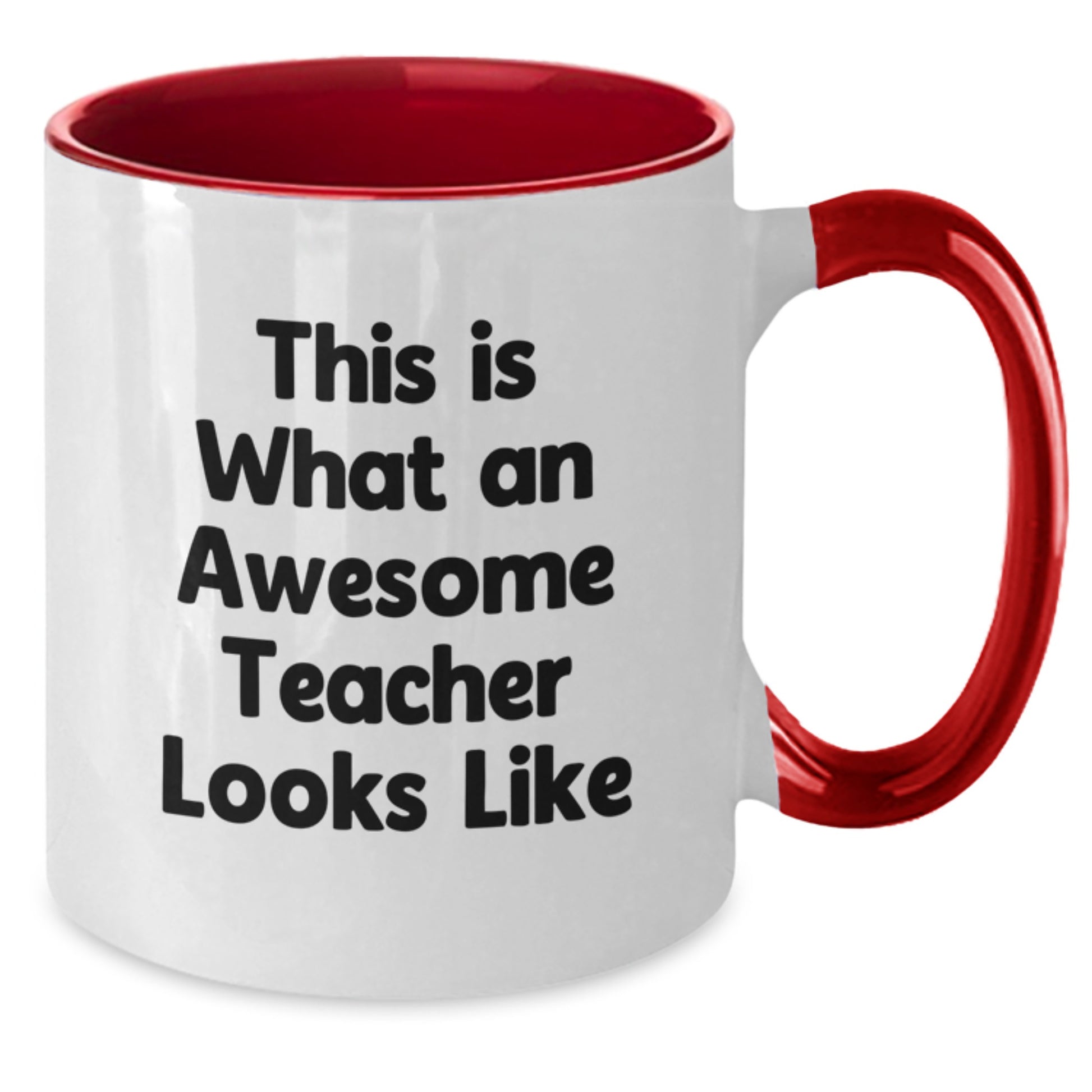 Funny Teacher Gifts from Friends - This Is What An Awesome Teacher Looks Like Two Tone Coffee Mug for Graduation, Teacher Appreciation, or Just Because - Additional
