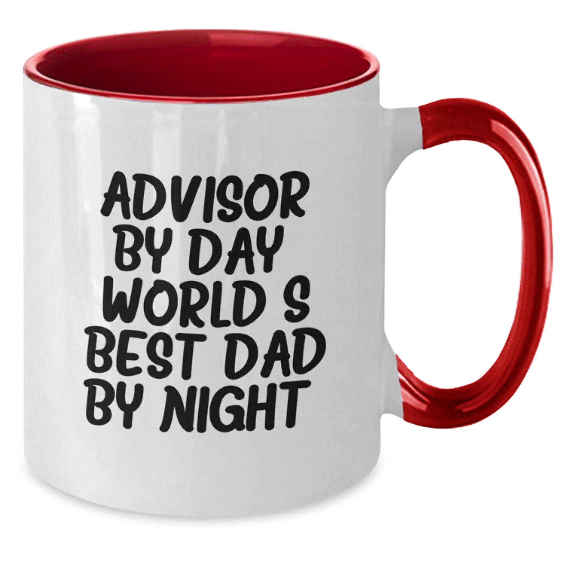 Funny Advisor Gifts for Men from World's Best Dad by Night Two Tone Coffee Mug, Christmas Unique Gifts - Additional