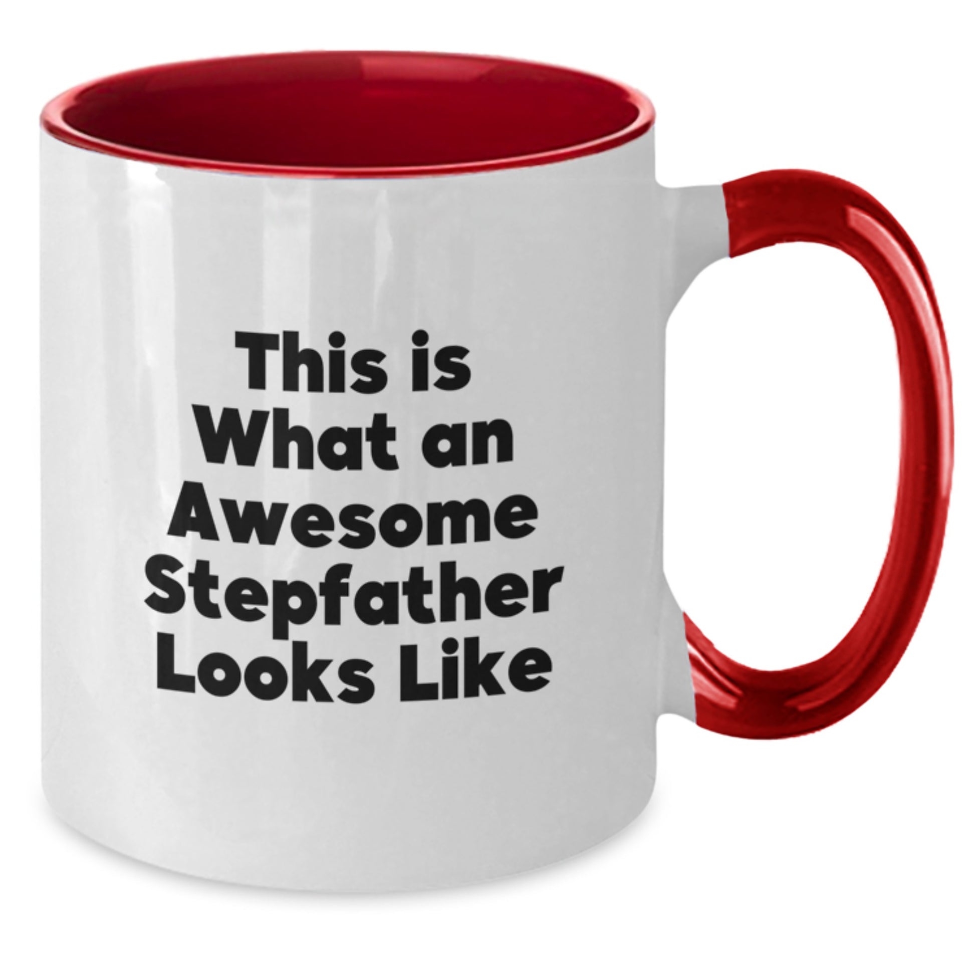 Funny Stepfather Gifts from Friends - This Is What An Awesome Stepfather Looks Like Two Tone Coffee Mug for Men, Unique Graduation Mugs - Additional