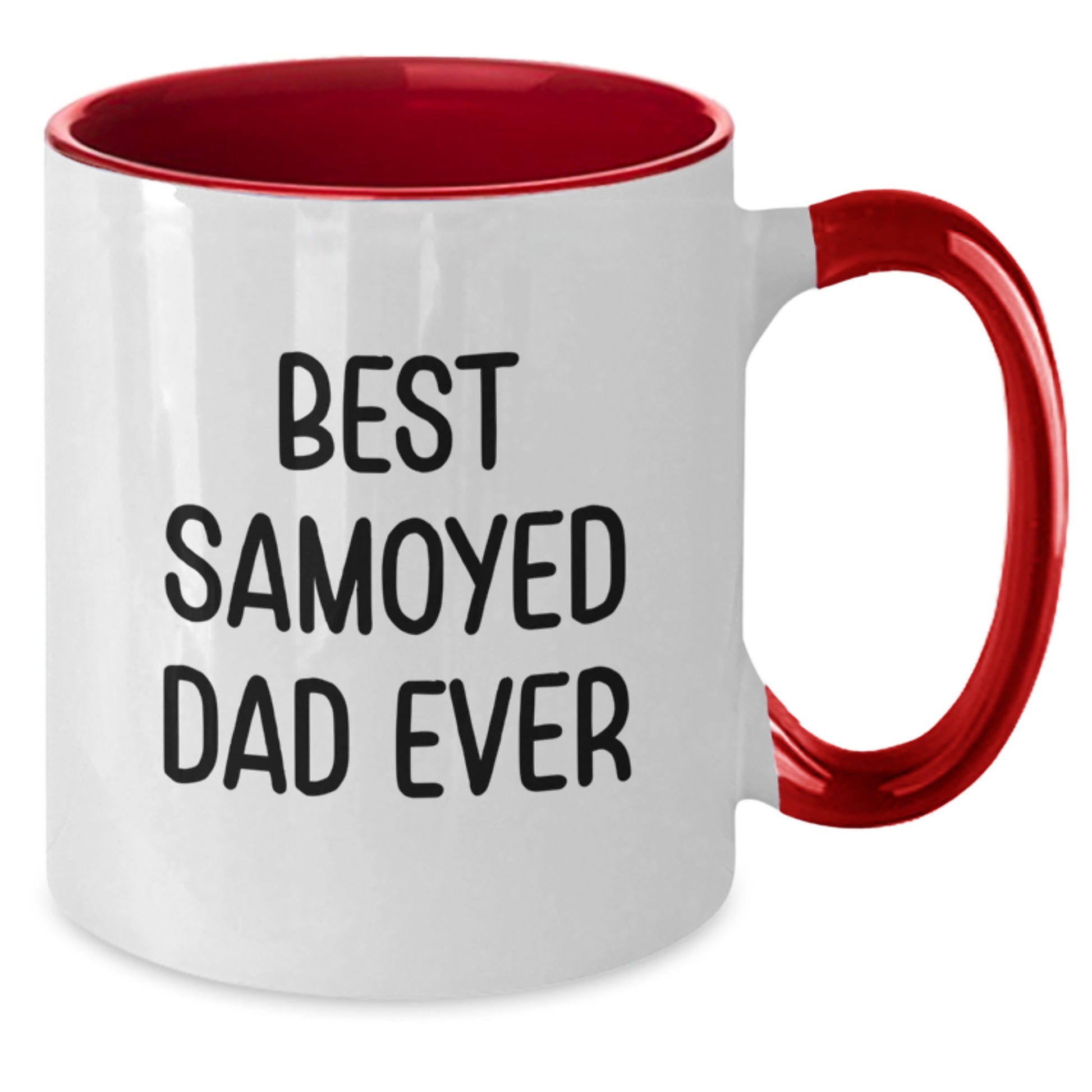 Funny Samoyed Dog Gifts for Graduation - Best Samoyed Dad Ever Two Tone Coffee Mug, Gifts from Mom, Gifts for Dad, Friends, Family, and Coworkers - Additional