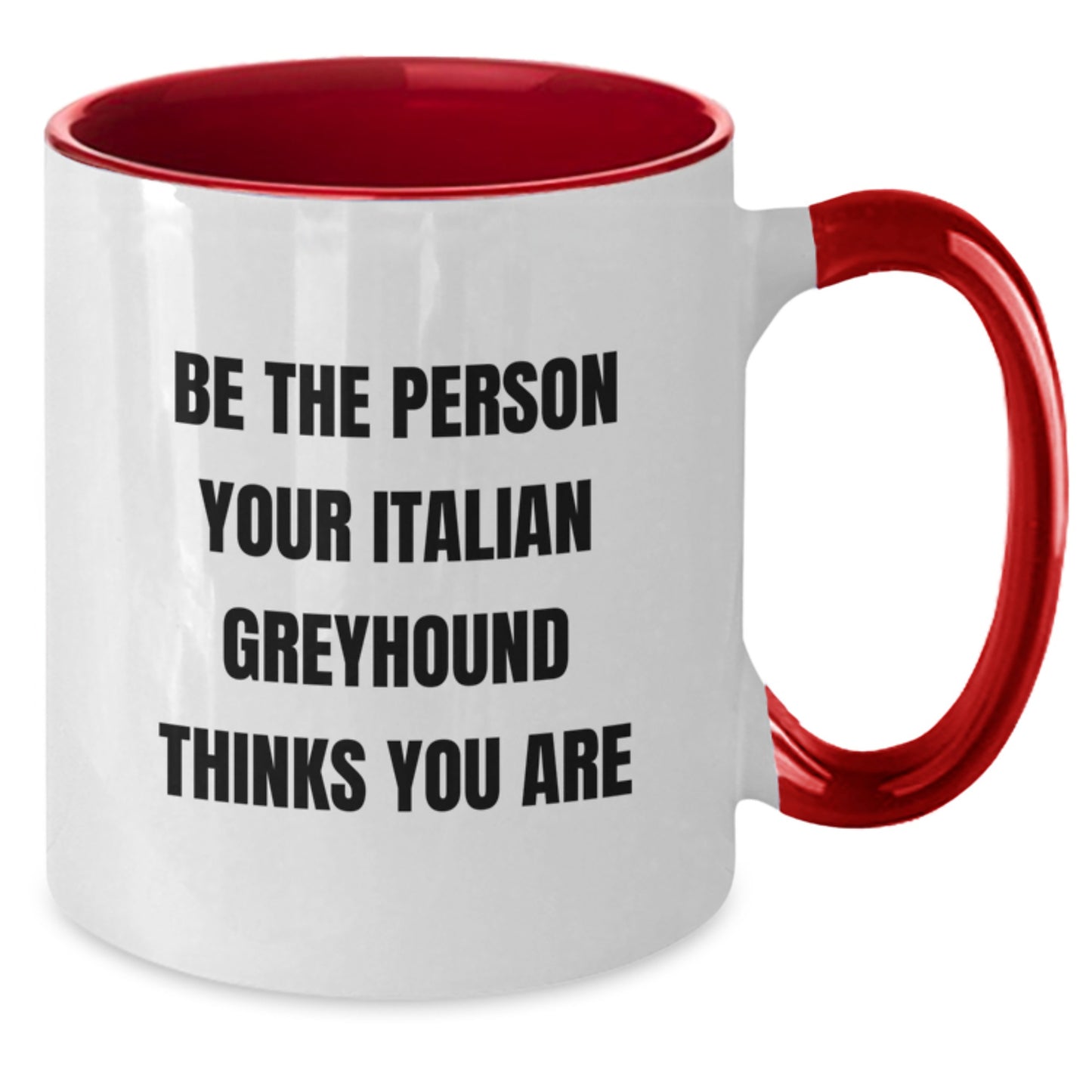 Funny Italian Greyhound Dog Gifts for Men from Friends on Birthday, Unique Two Tone Coffee Mug - Additional