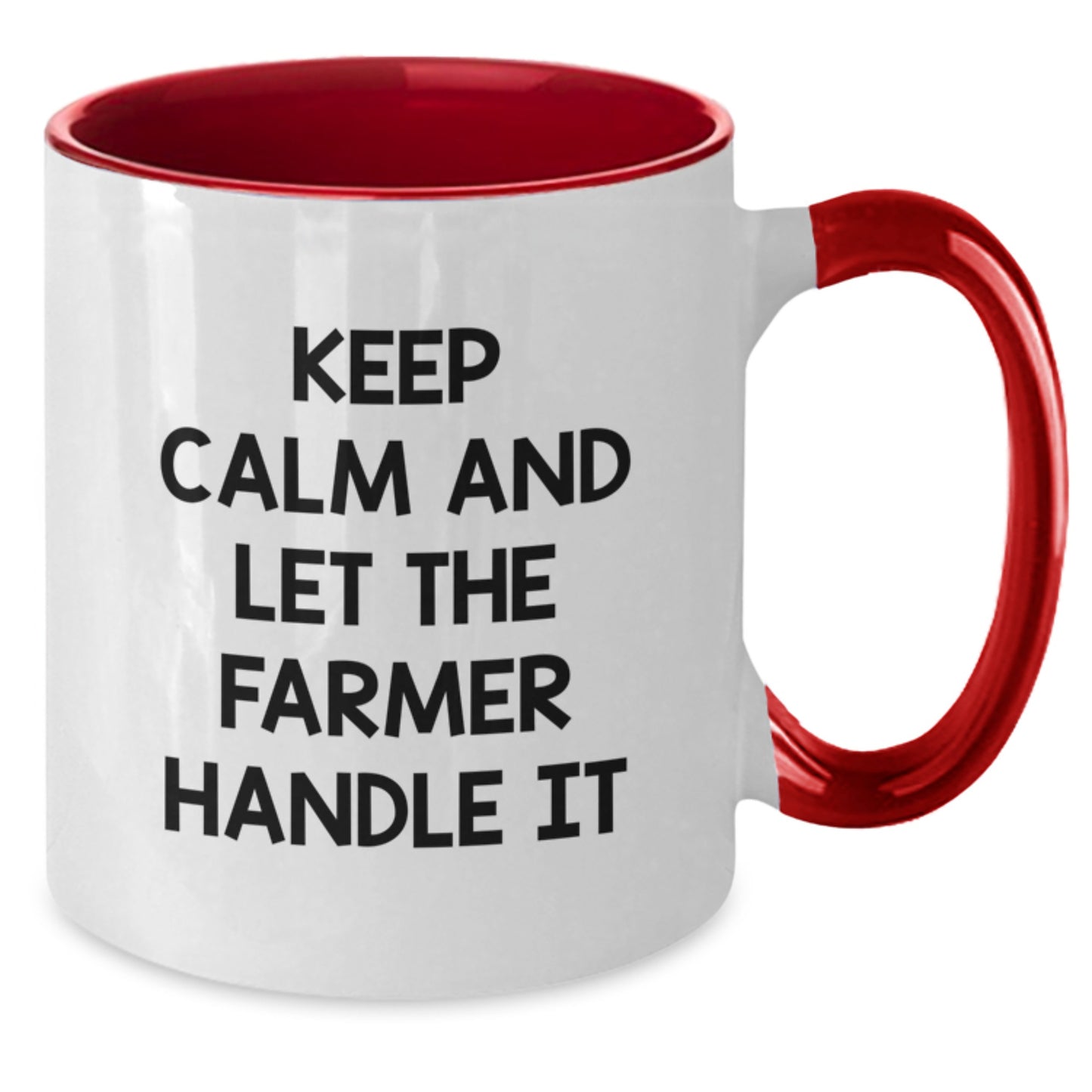 Funny Farmer Gifts from Friends for Men - Keep Calm Mug Christmas Unique, Two Tone Coffee Mug, Inspirational - Additional