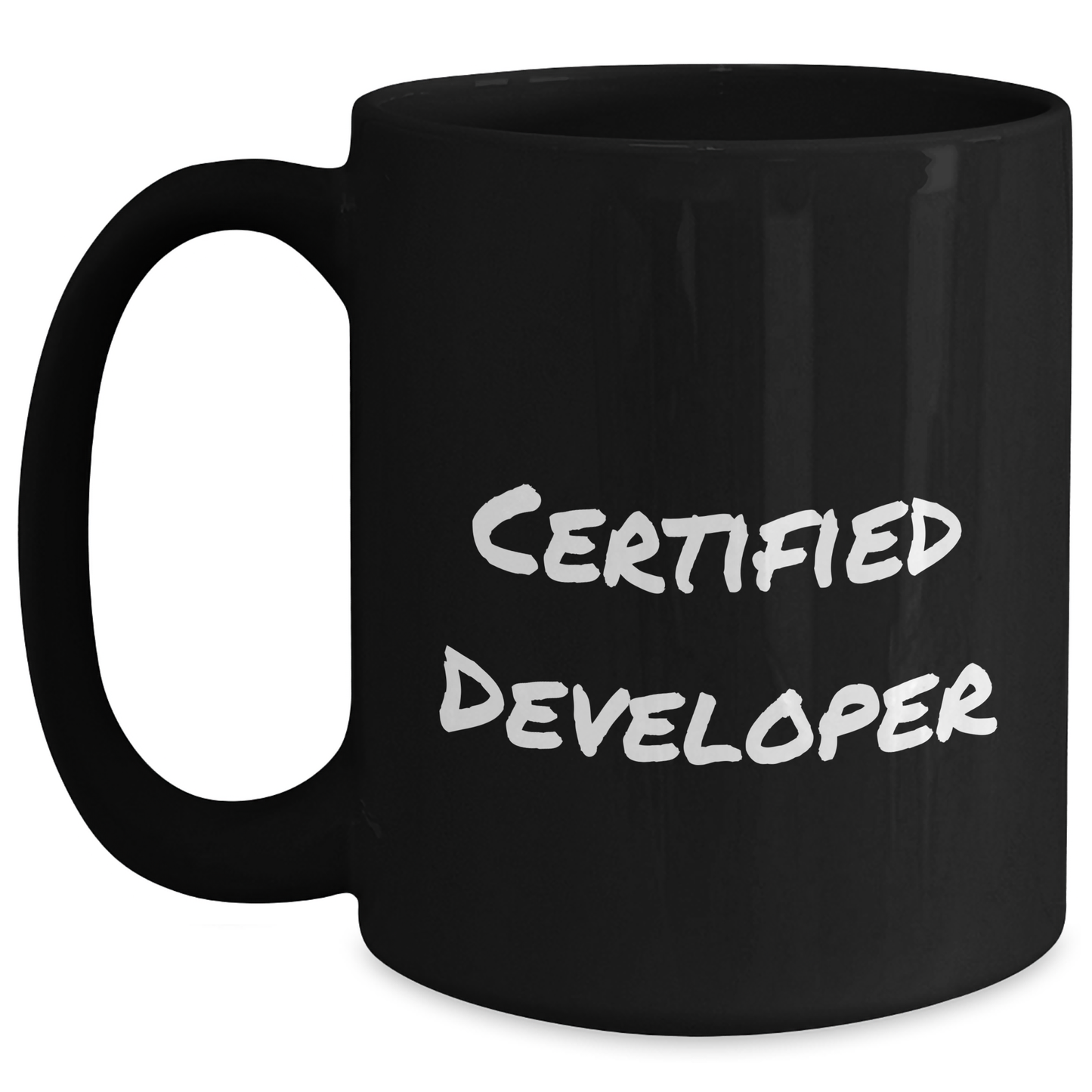Funny Developer Gifts for Him - 'Certified Developer' Quote, Black Coffee Mug, Graduation Unique Gifts from Friends - Main