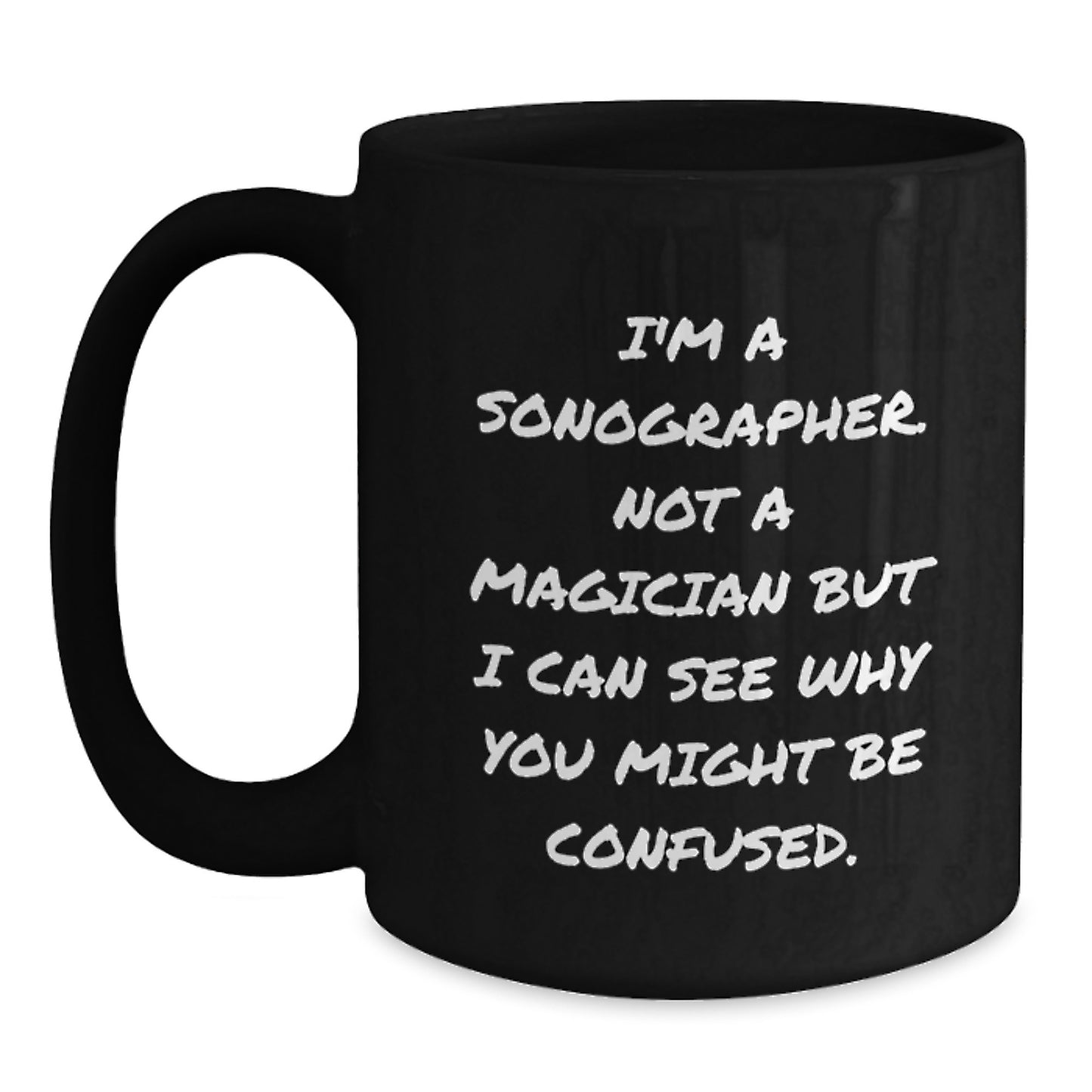 Funny Sonographer Gifts from Friends Black Coffee Mug for Sonographer's Christmas - Main