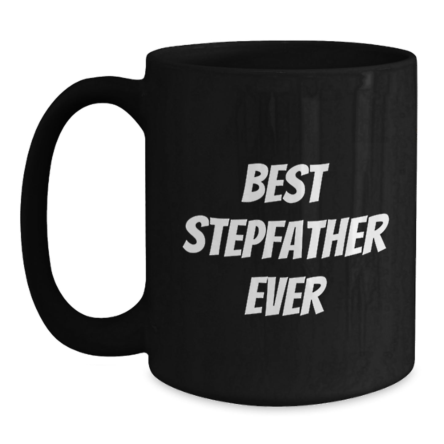 Funny Stepfather Gifts for Men, Best Stepfather Ever Black Coffee Mug, Christmas Unique Gifts from Men to Stepfather - Main