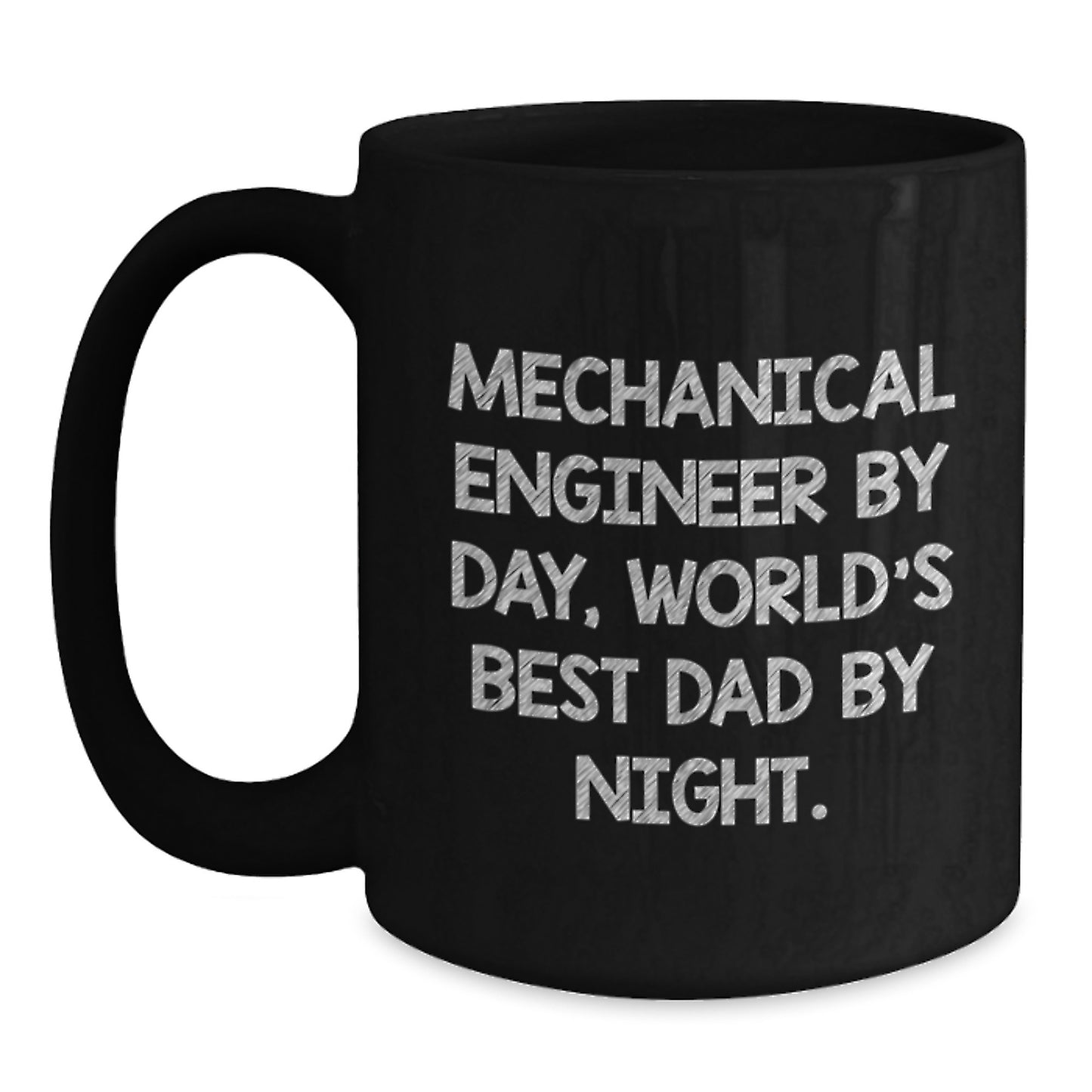 Funny Mechanical Engineer Gifts for Men from Dad, Unique Black Coffee Mug for Christmas Morning Inspiration - Main