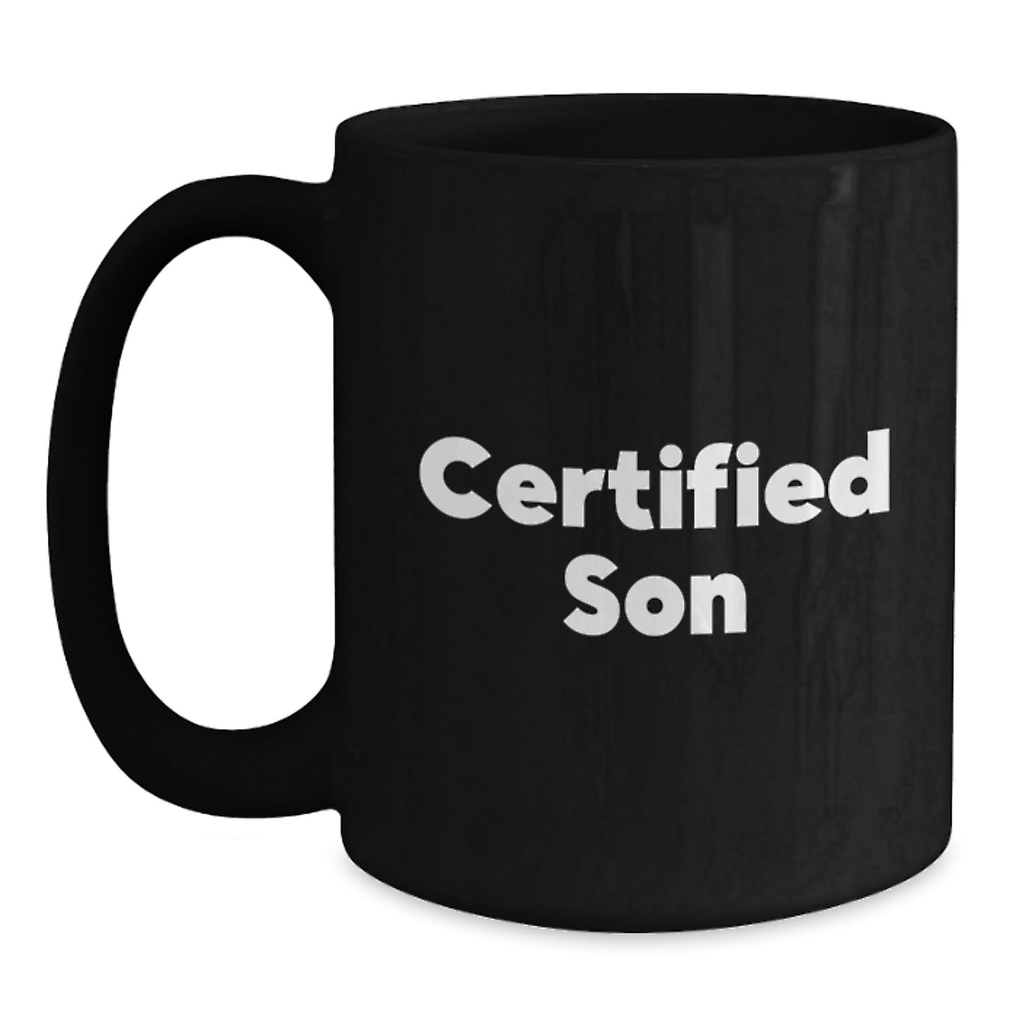Funny Quote Gifts for Son Certified Son Black Coffee Mug Christmas Unique Gifts from Family - Main