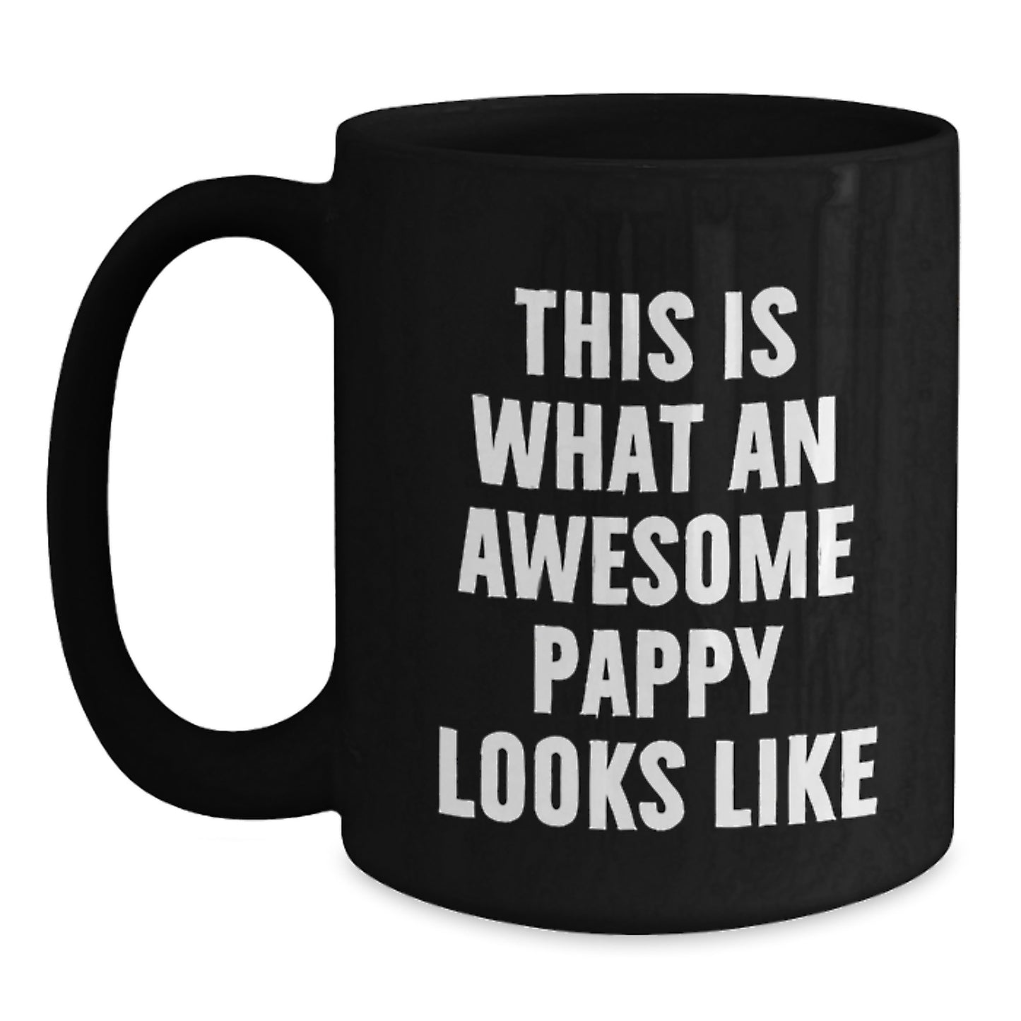 Funny Pappy Gifts from Friends, Black Coffee Mug for Pappy Men, This Is What An Awesome Pappy Looks Like Christmas Unique Gift - Main