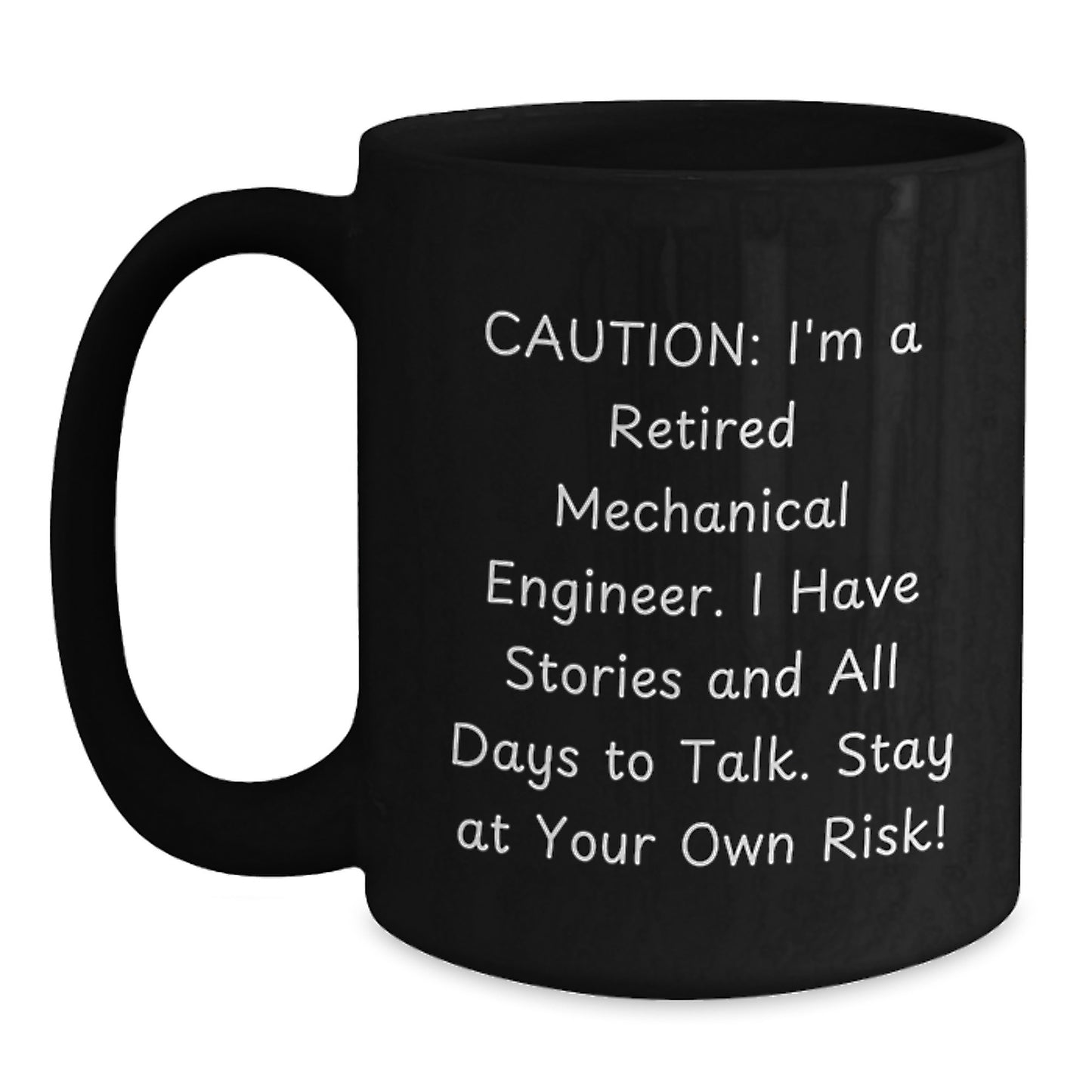 Funny Mechanical Engineer Gifts from Men to Friends - Black Coffee Mug with a Warning for Coffee Lovers - Unique Christmas Unique Gifts for Him - Main