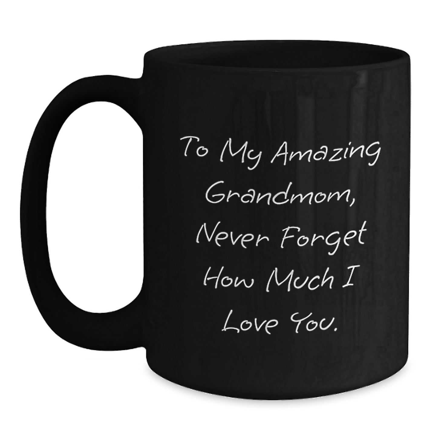 Grandmom Gifts, Black Coffee Mug, Funny Quote, Gifts from Family to Grandmom, Perfect for Christmas Mornings - Main