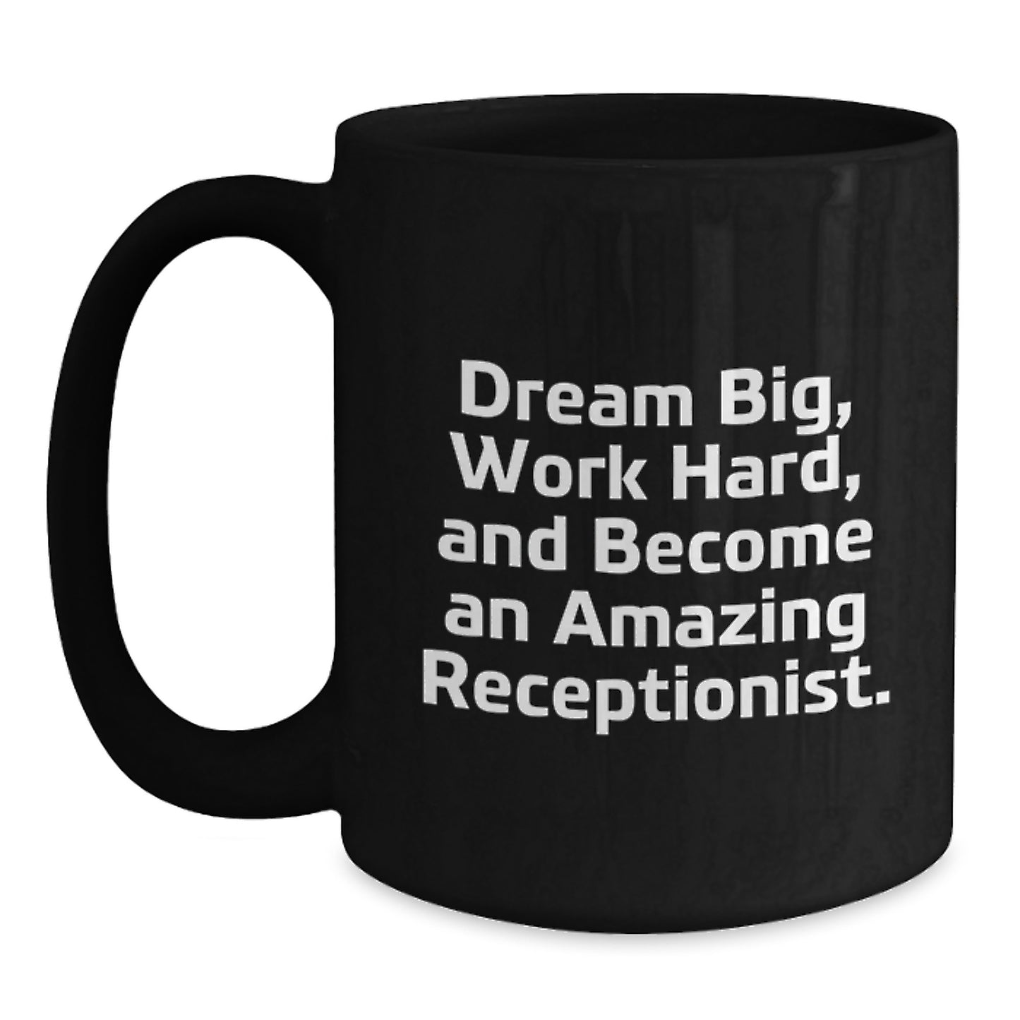 Funny Inspirational Gifts from Friends for Receptionist Black Coffee Mug Christmas Unique Gifts - Main