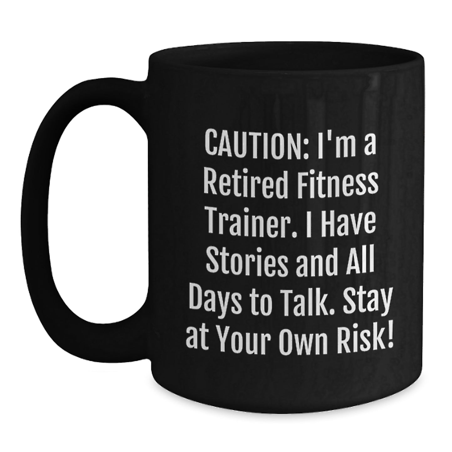 Funny Cautionary Fitness Trainer Gifts from Friends Christmas Unique Mugs, 11oz Black Ceramic Coffee Mug for Men, Women, Family, and Fitness Enthusiasts - Main