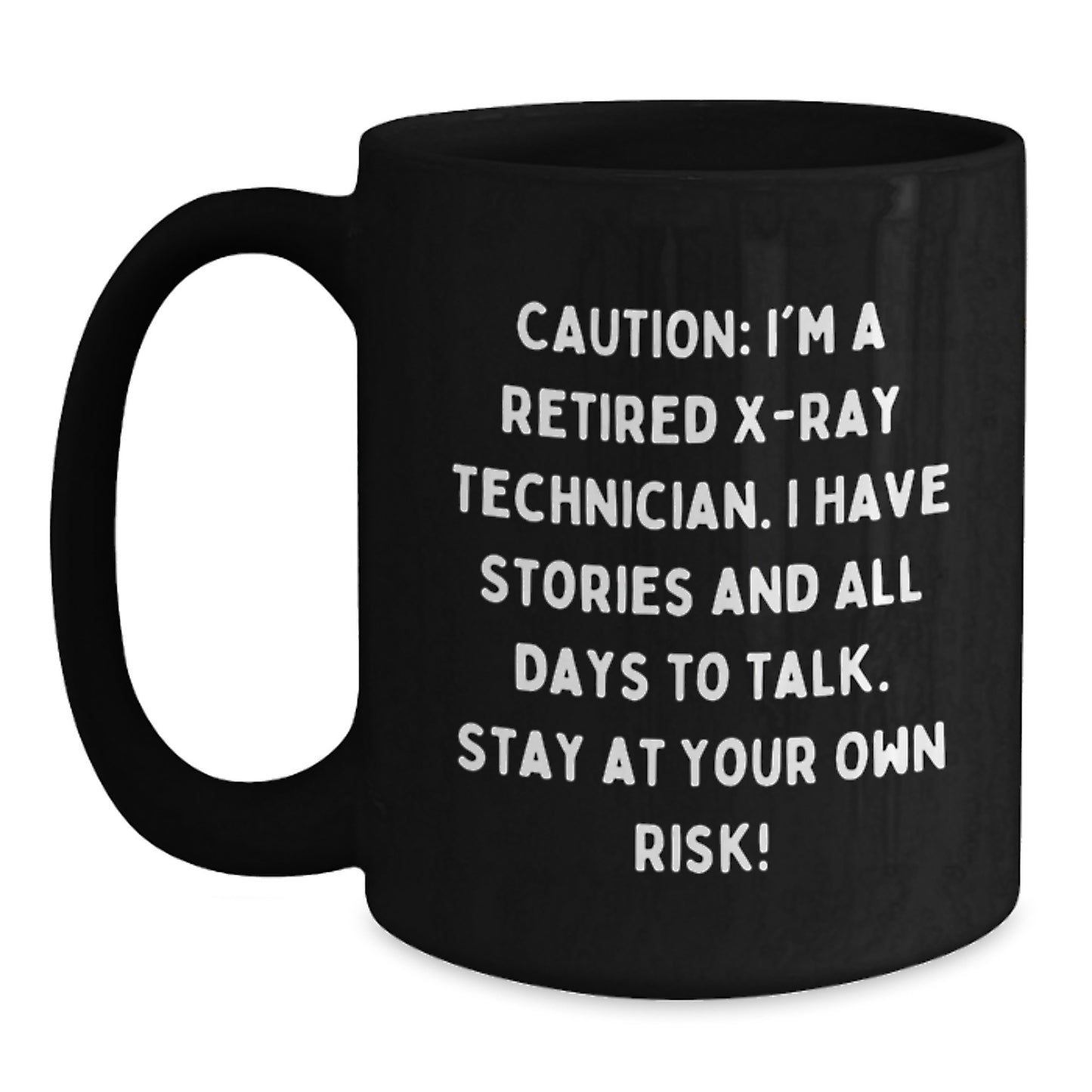 Funny Gifts from Coworkers for X-Ray Technician Black Coffee Mug - Unique Christmas Memorable Presents for Him - Main