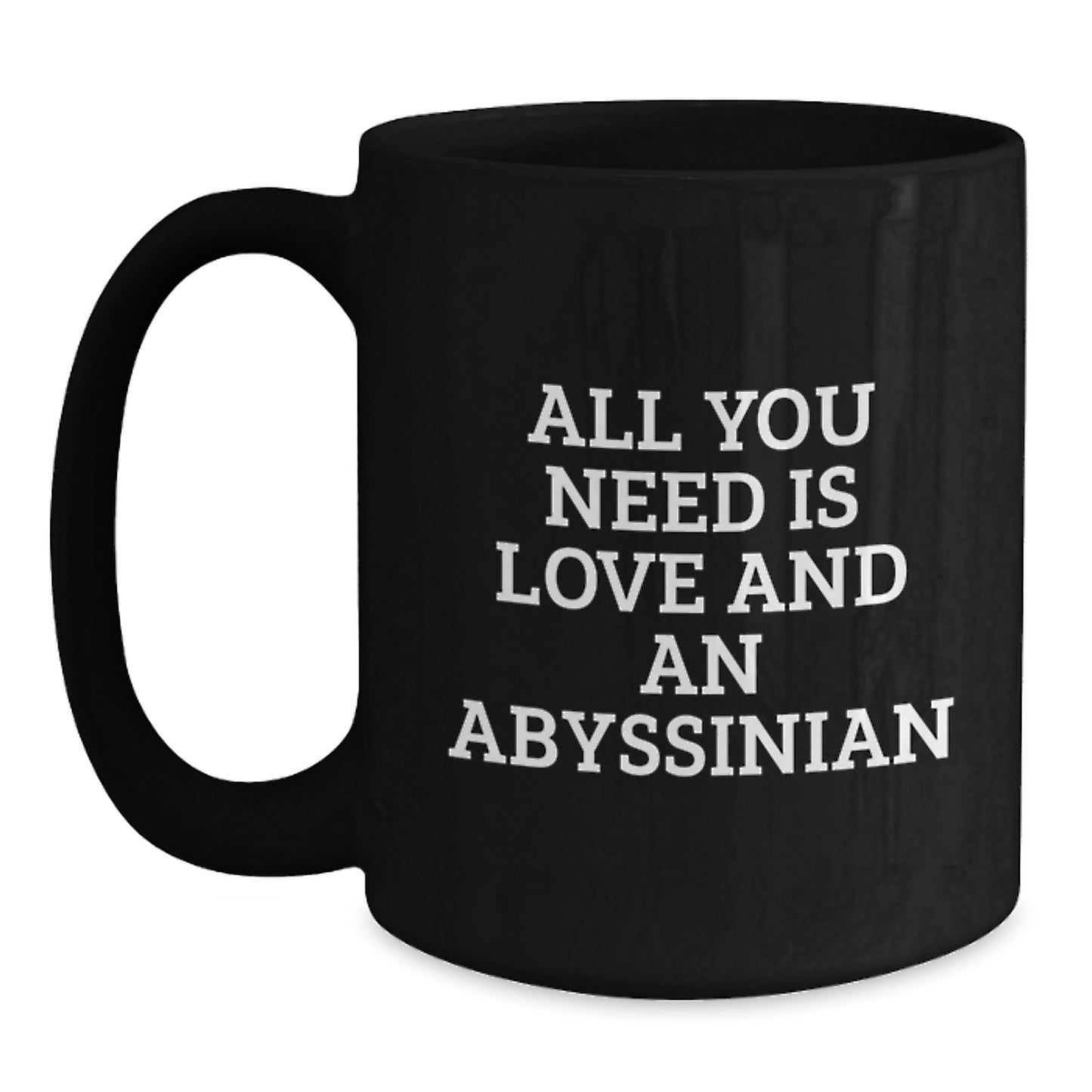 Abyssinian Cat Lover Gifts from Family for Women Abyssinian Cat Black Coffee Mug Christmas Unique - Main