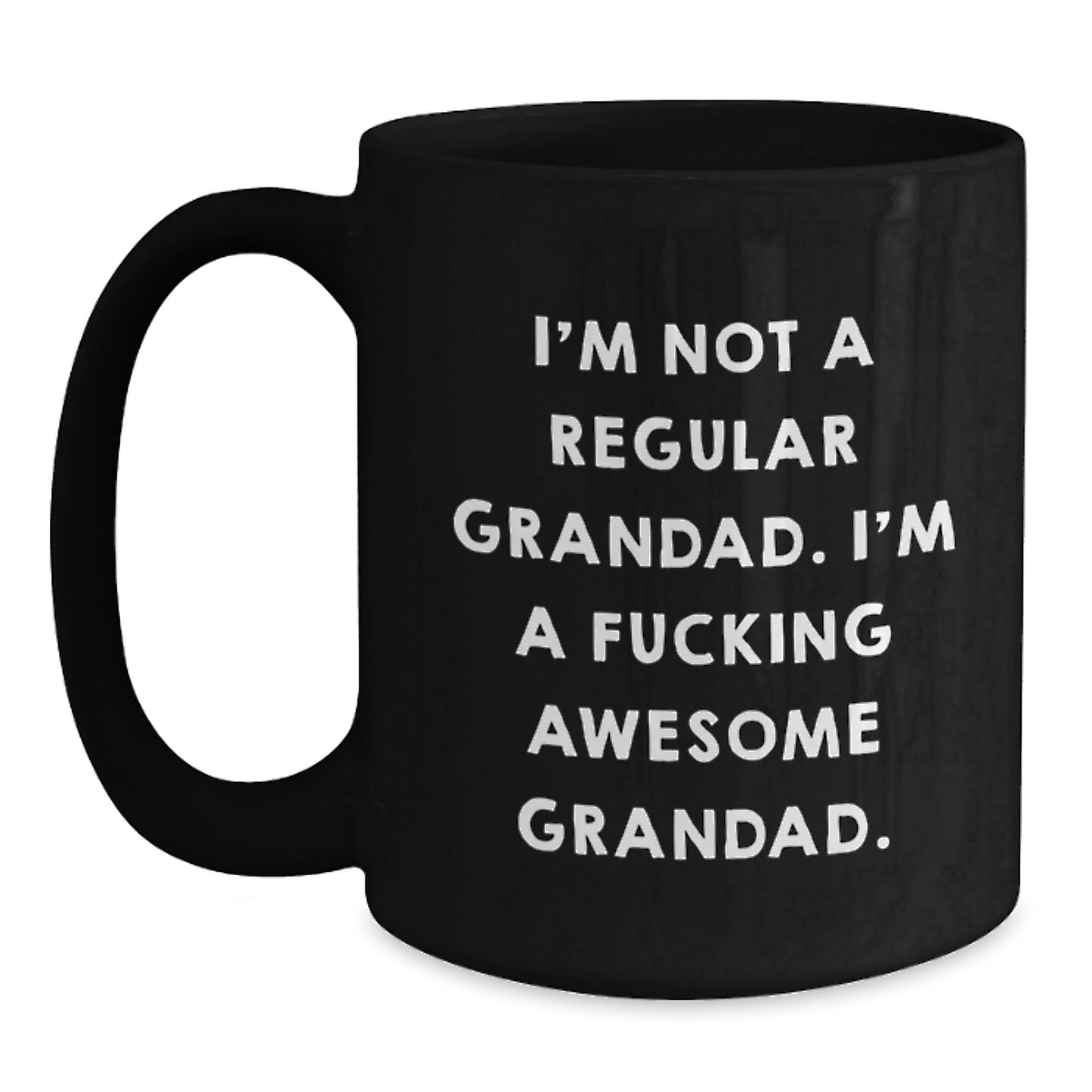 Funny Grandad Gifts, Unique Christmas Mugs for Men from Grandchildren, Black Coffee Mug with Awesome Quote - Main