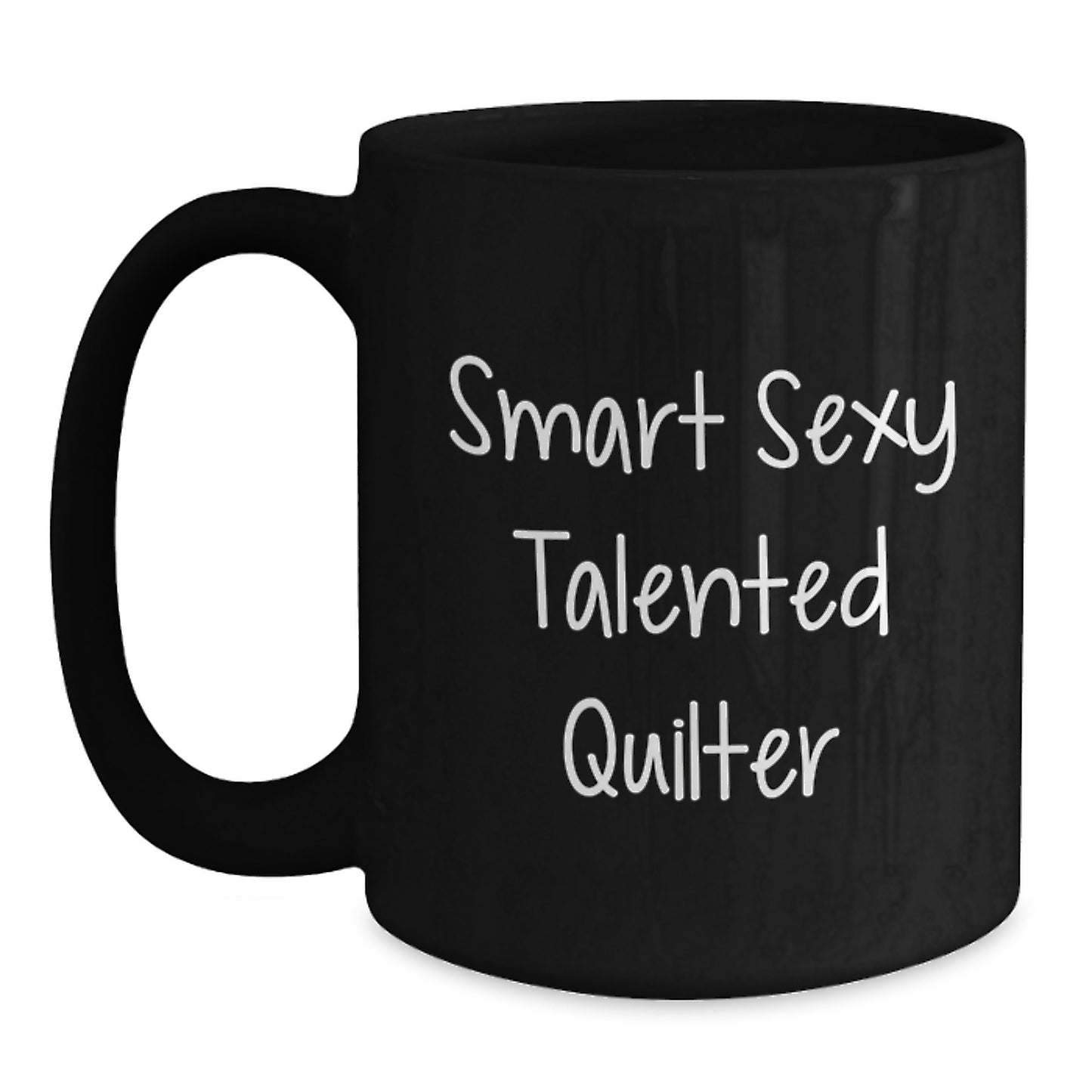 Quilter's Delight, Funny Birthday Unique Gift from Friends for Talented Quilter, 11oz or 15oz Black Coffee Mug - Main