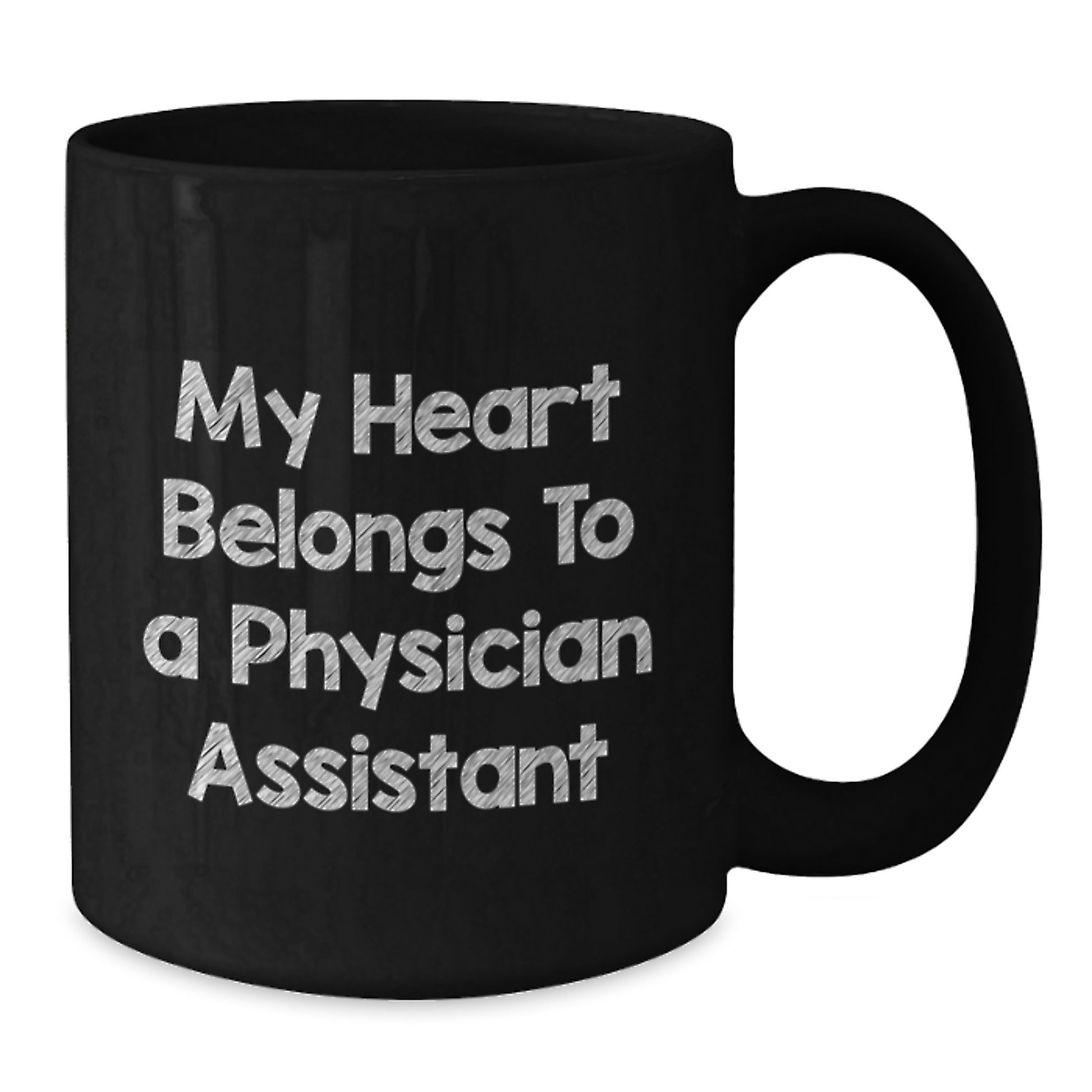 Funny Gifts for Physicians Assistant from Friends, Unique Black Coffee Mug with My Heart Belongs To A Physician Assistant Quote, Christmas Unique Gifts for Physician Assistant - Additional