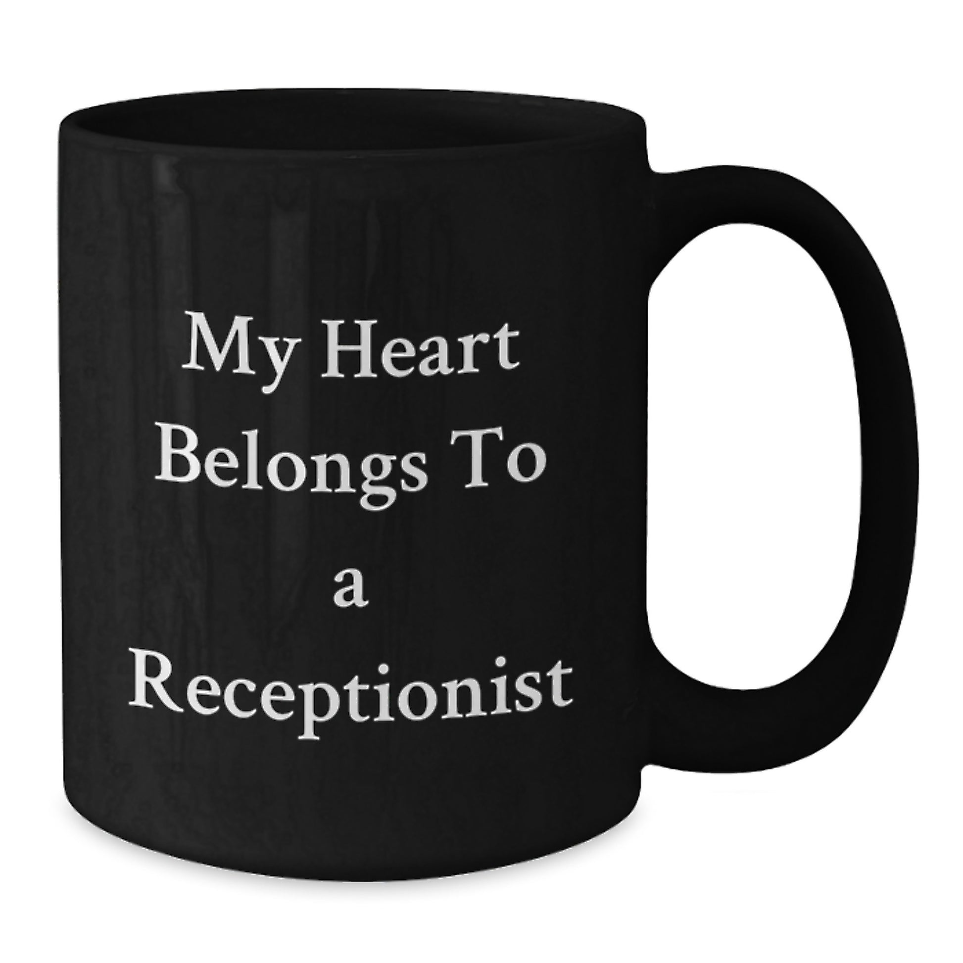 Funny Quote Receptionist Gifts for Men, Women, or Coworkers - Black Coffee Mug for Christmas Unique Presents from Family and Friends - Additional