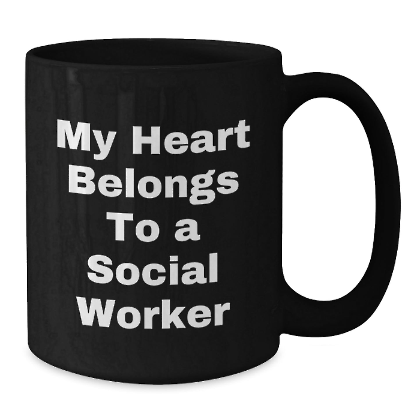 Funny Social Worker Gifts from Friends and Family - My Heart Belongs To A Social Worker Christmas Unique Mugs for Social Worker - Additional