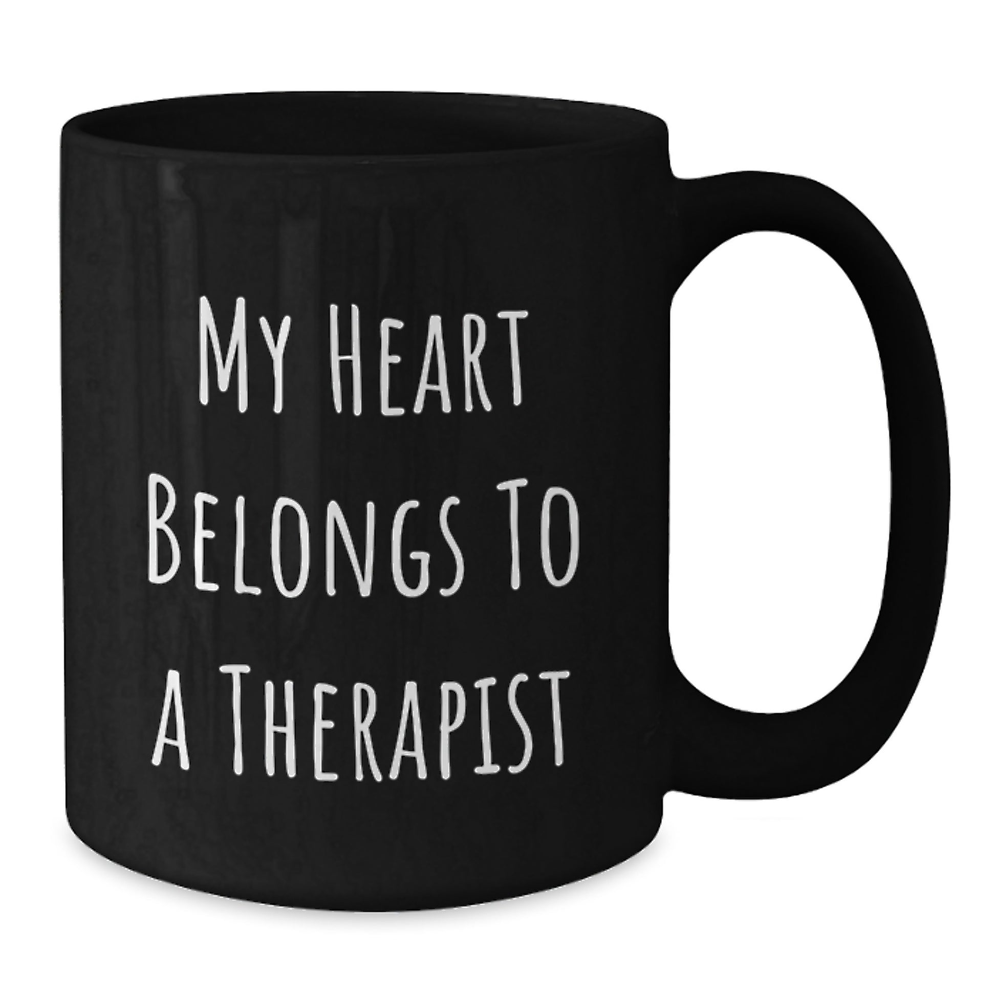 Funny Therapist Gifts for Christmas - 'My Heart Belongs To A Therapist' Black Coffee Mug from Friends - Additional