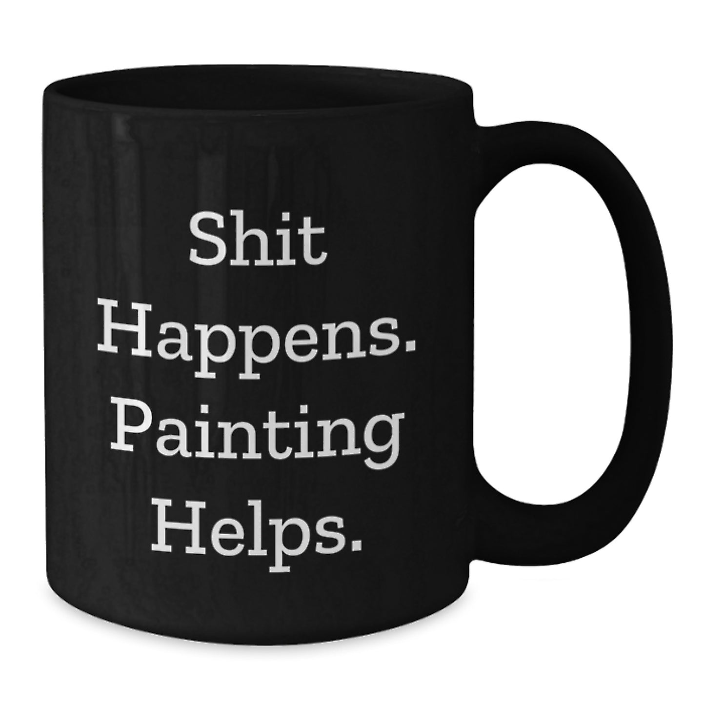 Funny Painting Gifts for Friends from Men, Unique Christmas Unique Gifts for Painting Lovers, Black Ceramic Coffee Mug with Funny Quote - Additional