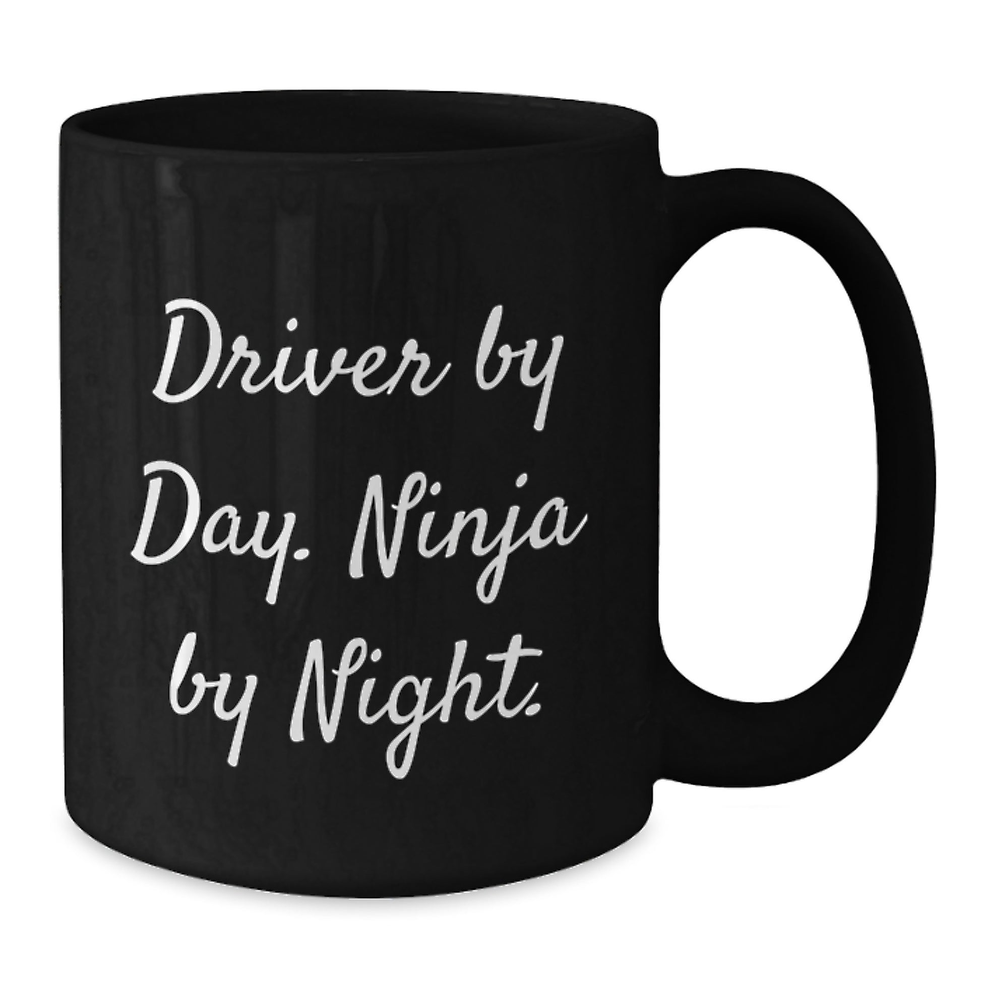 Driver Gifts from Friends - Funny Driver By Day. Ninja By Night. Black Coffee Mug for Driver - Christmas Unique Gifts - Additional