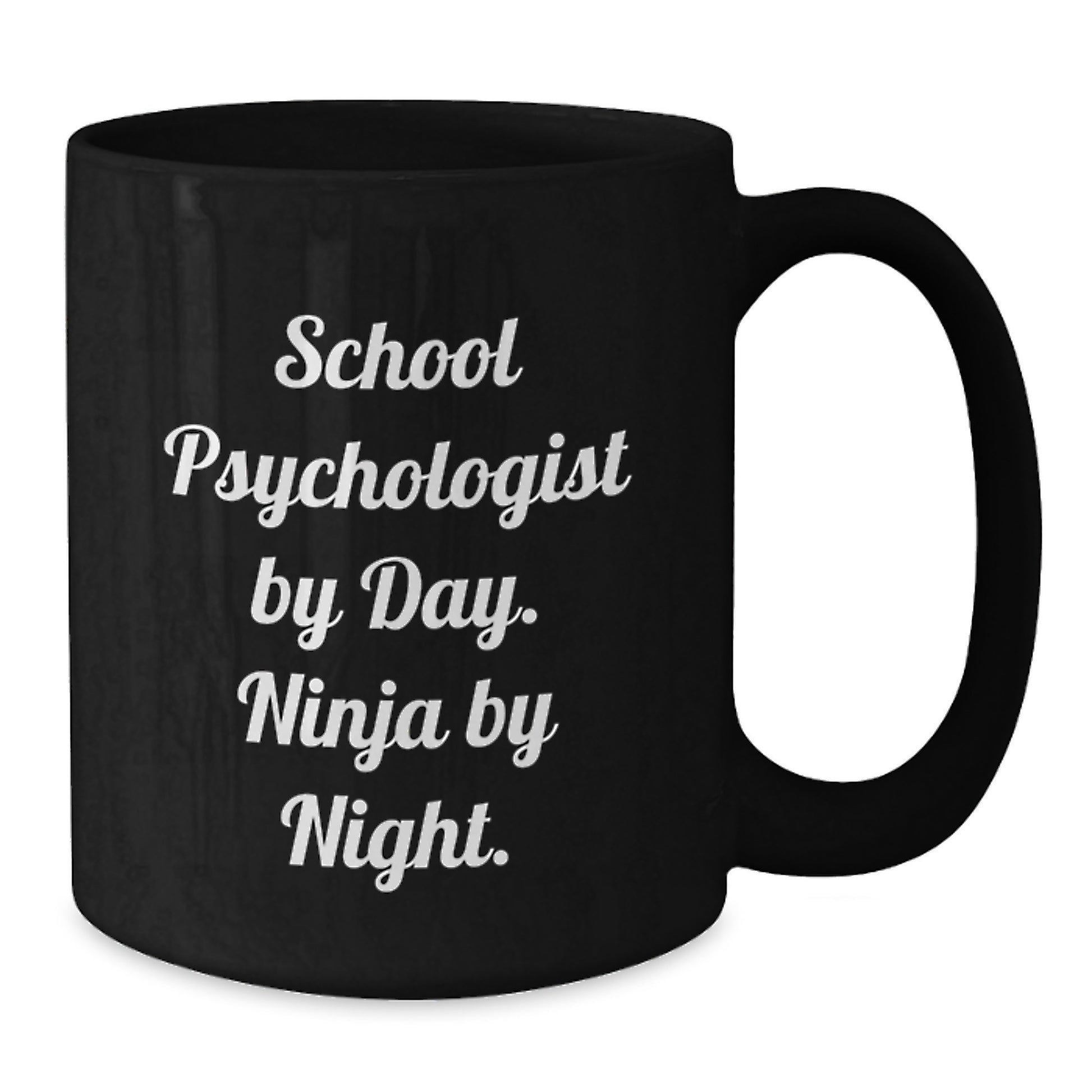Funny School Psychologist Gifts for Men by Day, Ninja Mug by Night, Black Ceramic Coffee Mugs for Christmas Unique Presents - Additional