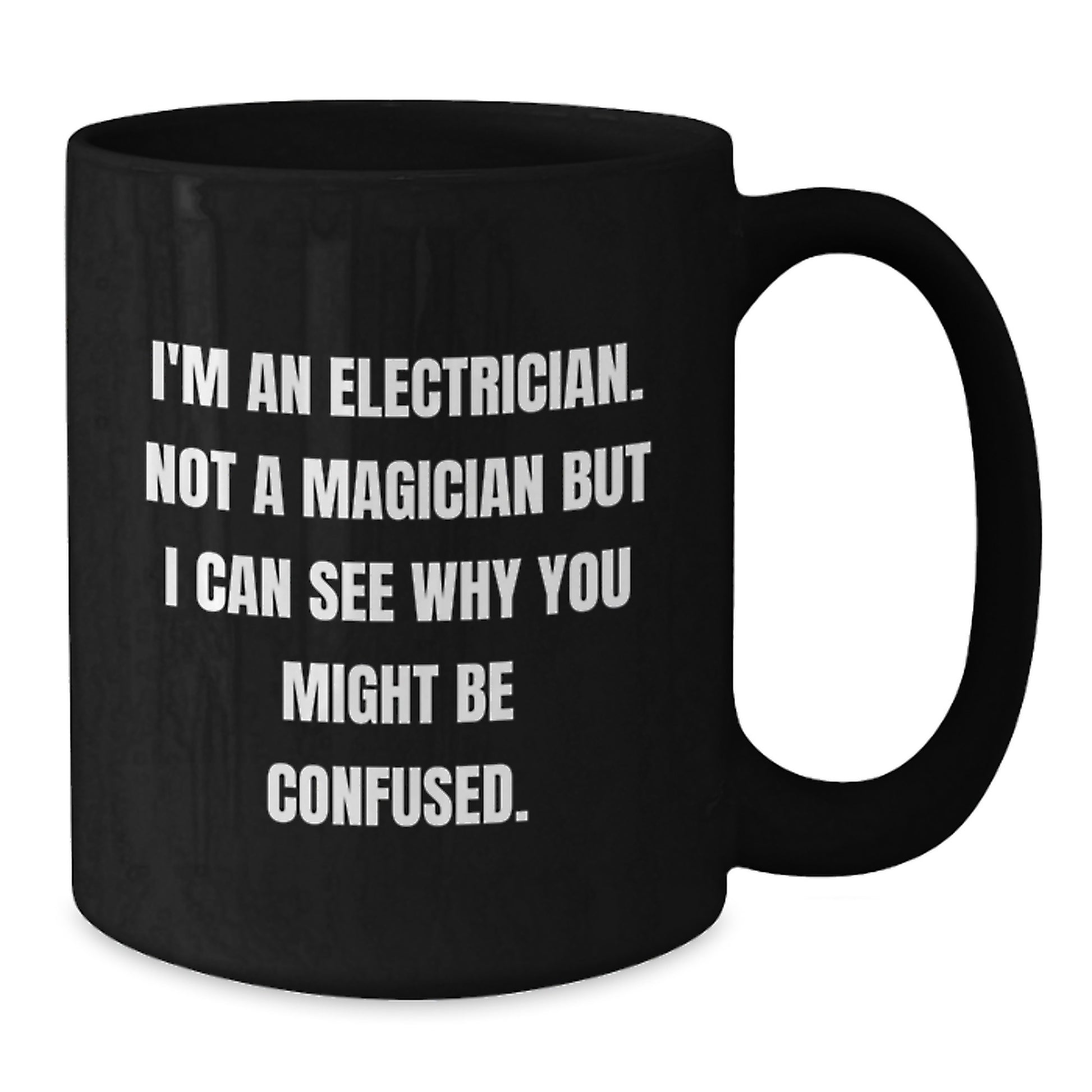 Funny Electrician Gifts from Friends for Electrician Men Black Coffee Mugs, Unique Christmas Unique Gifts for Electrician Colleagues, Electrician Humor Mug for Coffee Lovers - Additional