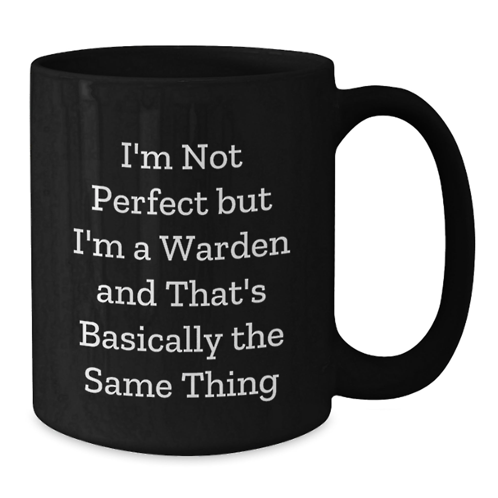 Funny Warden Gifts from Friends, Black Coffee Mug Perfect for Warden Enthusiasts, Christmas Unique Ideas - Additional
