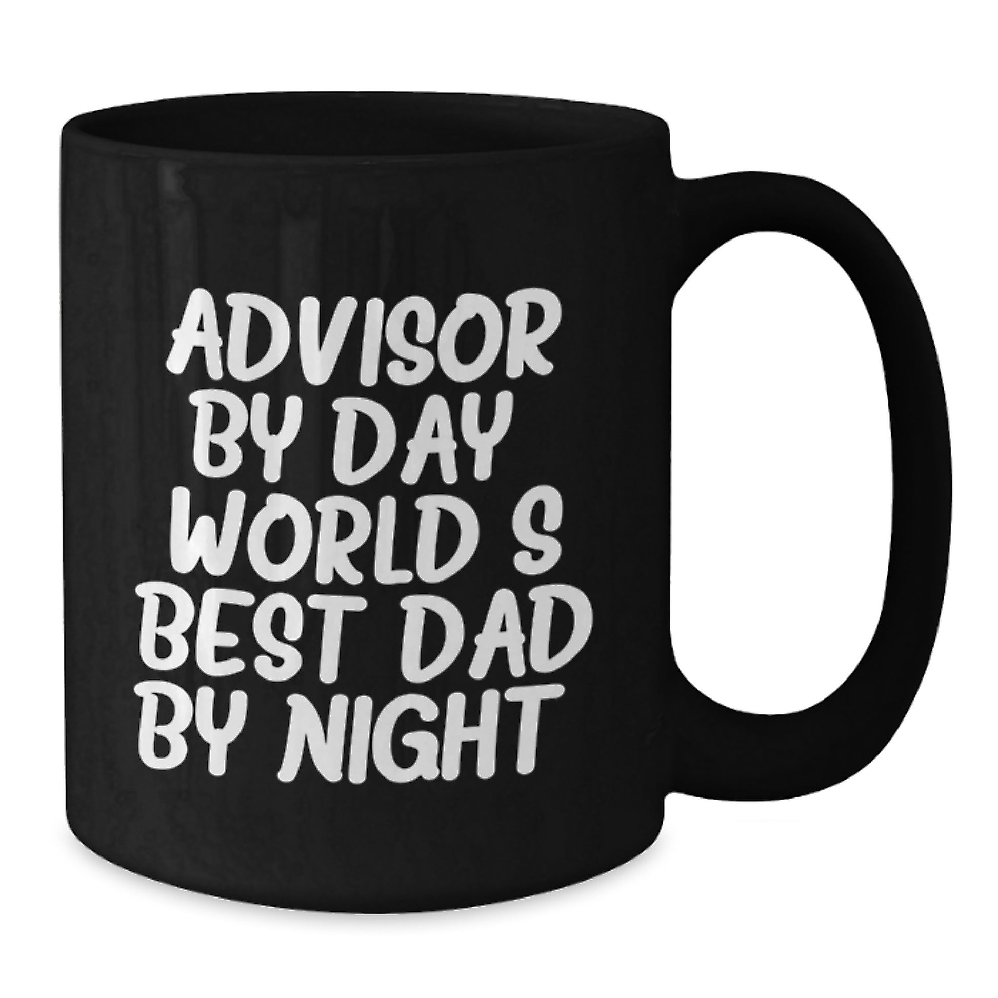 Funny Advisor Gifts for Men - Black Coffee Mug - 'Advisor By Day, World's Best Dad By Night' - Christmas Unique Gifts from Men - Additional