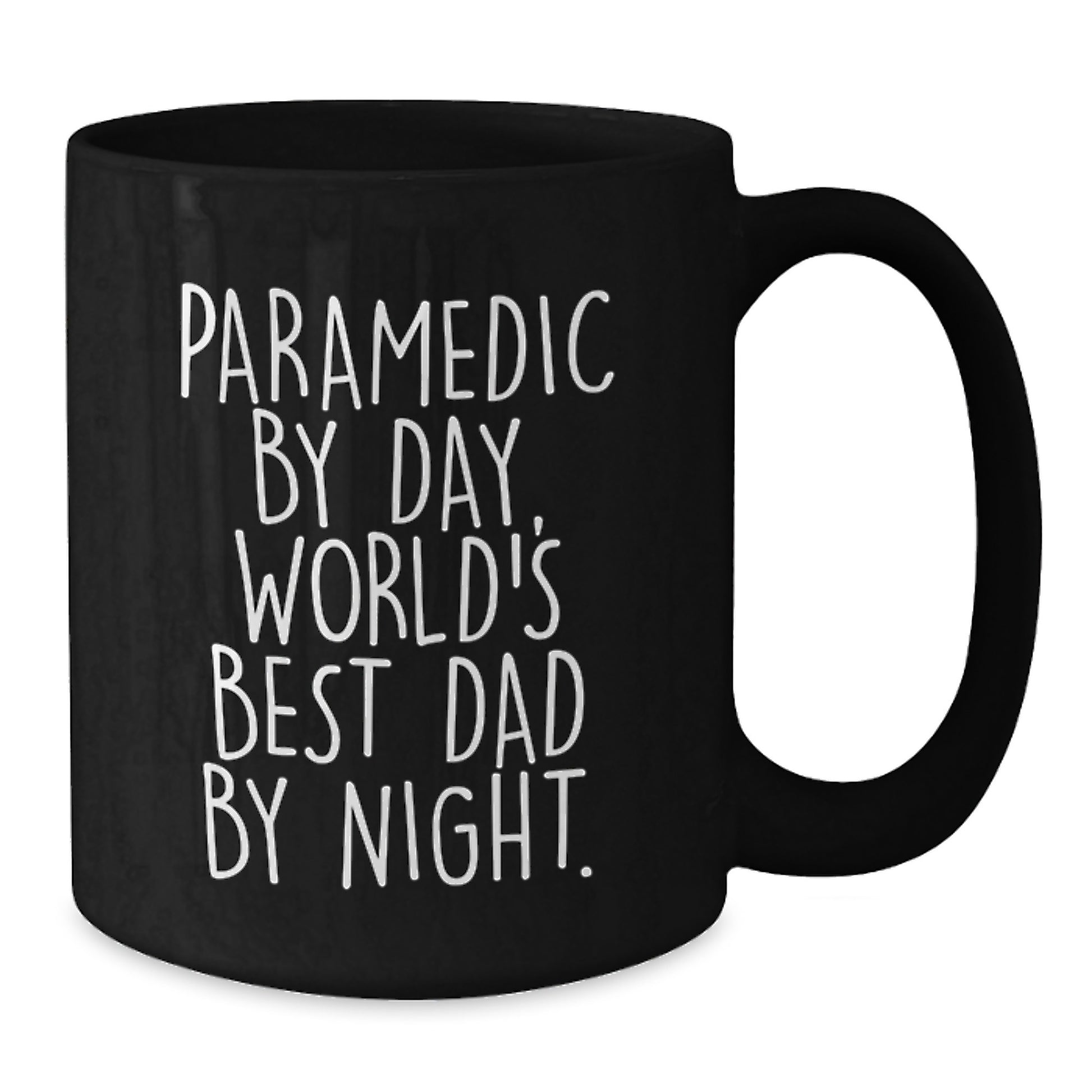 Rescue Worker Gifts by Day, World's Best Dad By Night - Funny Graduation Present for Men from Black Coffee Mug - Additional