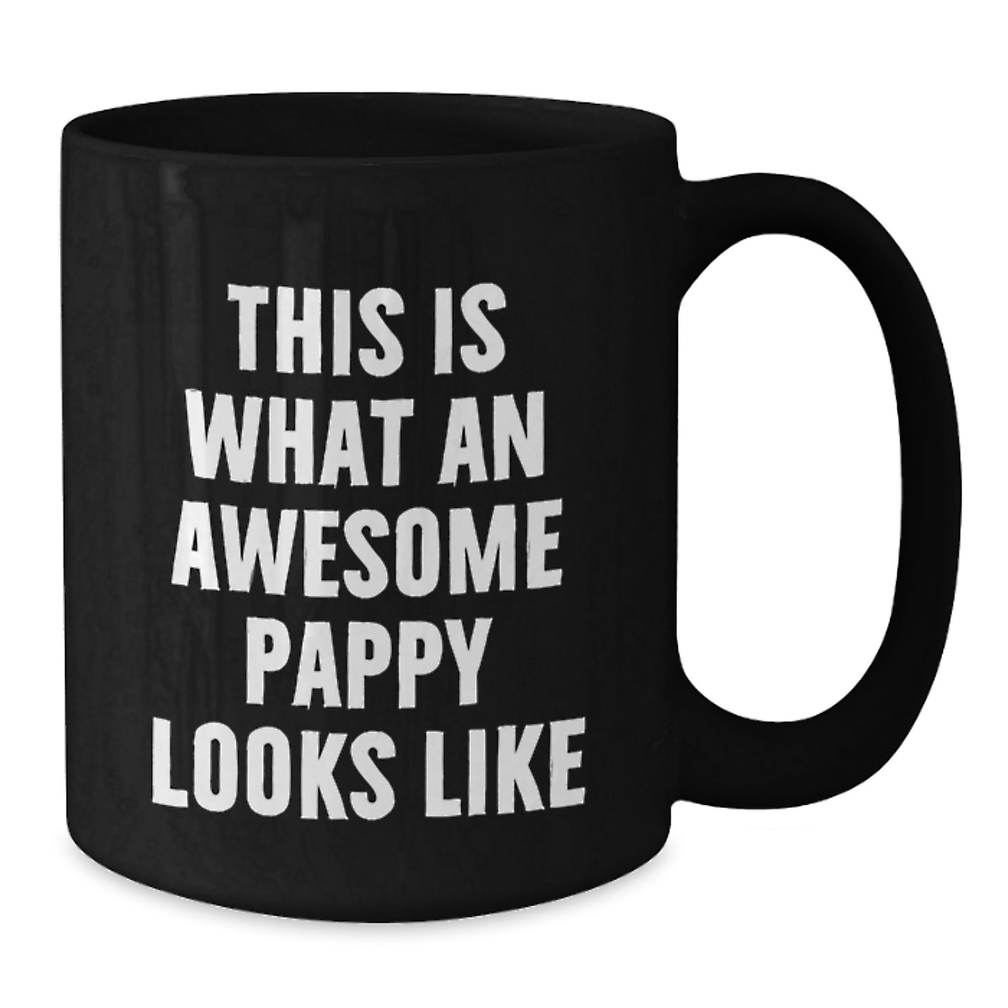 Funny Pappy Gifts from Friends, Black Coffee Mug for Pappy Men, This Is What An Awesome Pappy Looks Like Christmas Unique Gift - Additional