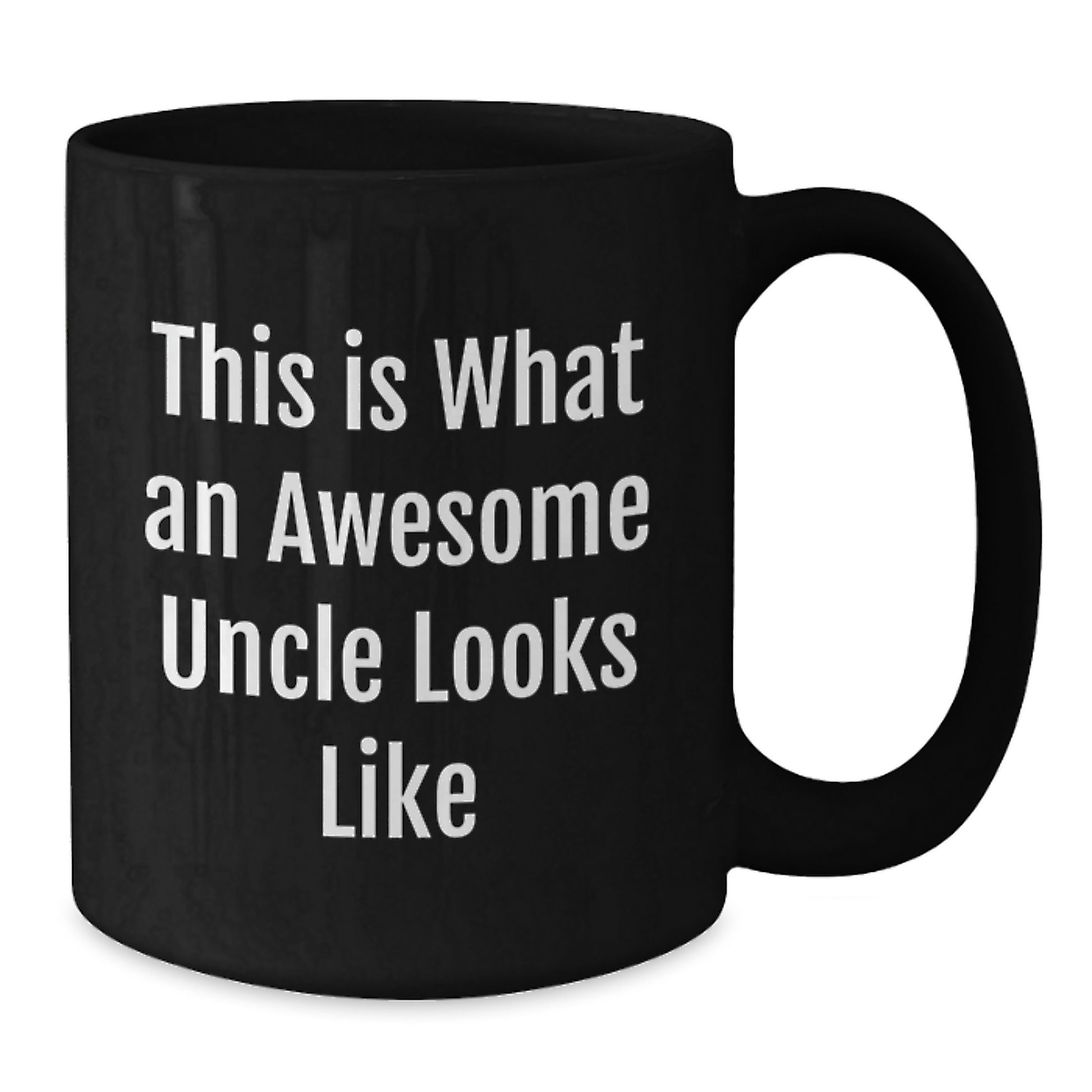 Funny Uncle Gifts, Black Coffee Mug, Graduation Unique Gifts from Family, 'This Is What An Awesome Uncle Looks Like' Quote - Additional