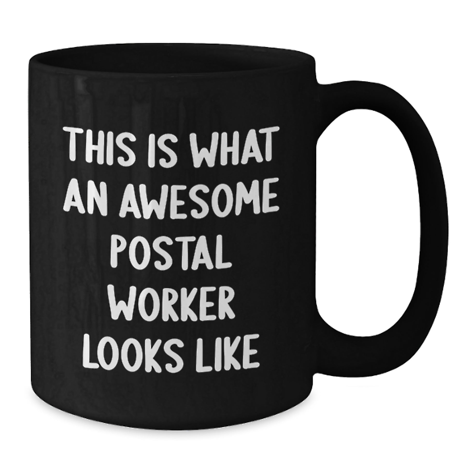 Funny Postal Worker Gifts from Friends for Birthday - This Is What An Awesome Postal Worker Looks Like on Black Coffee Mug - Additional