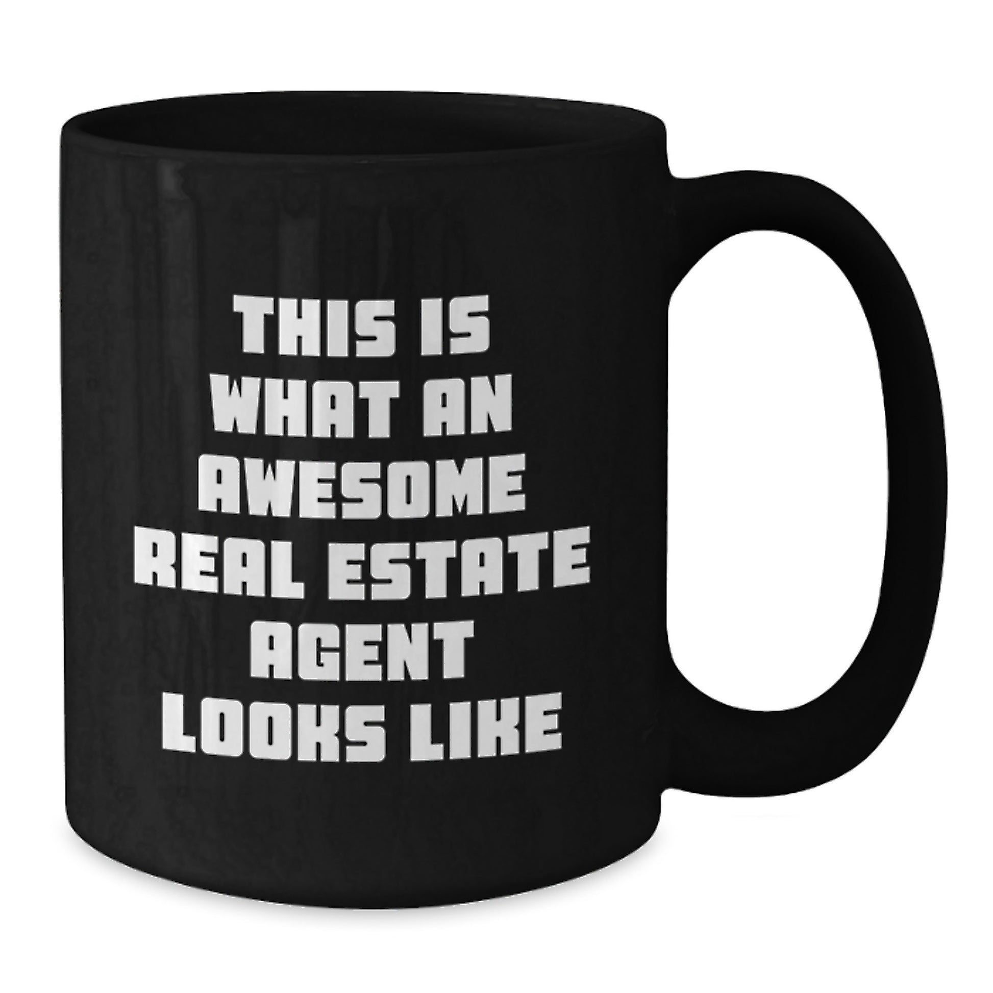 Funny Real Estate Agent Gifts from Friends, Birthday Unique Gifts for Real Estate Agent, 'This Is What An Awesome Real Estate Agent Looks Like' Black Coffee Mug - Additional