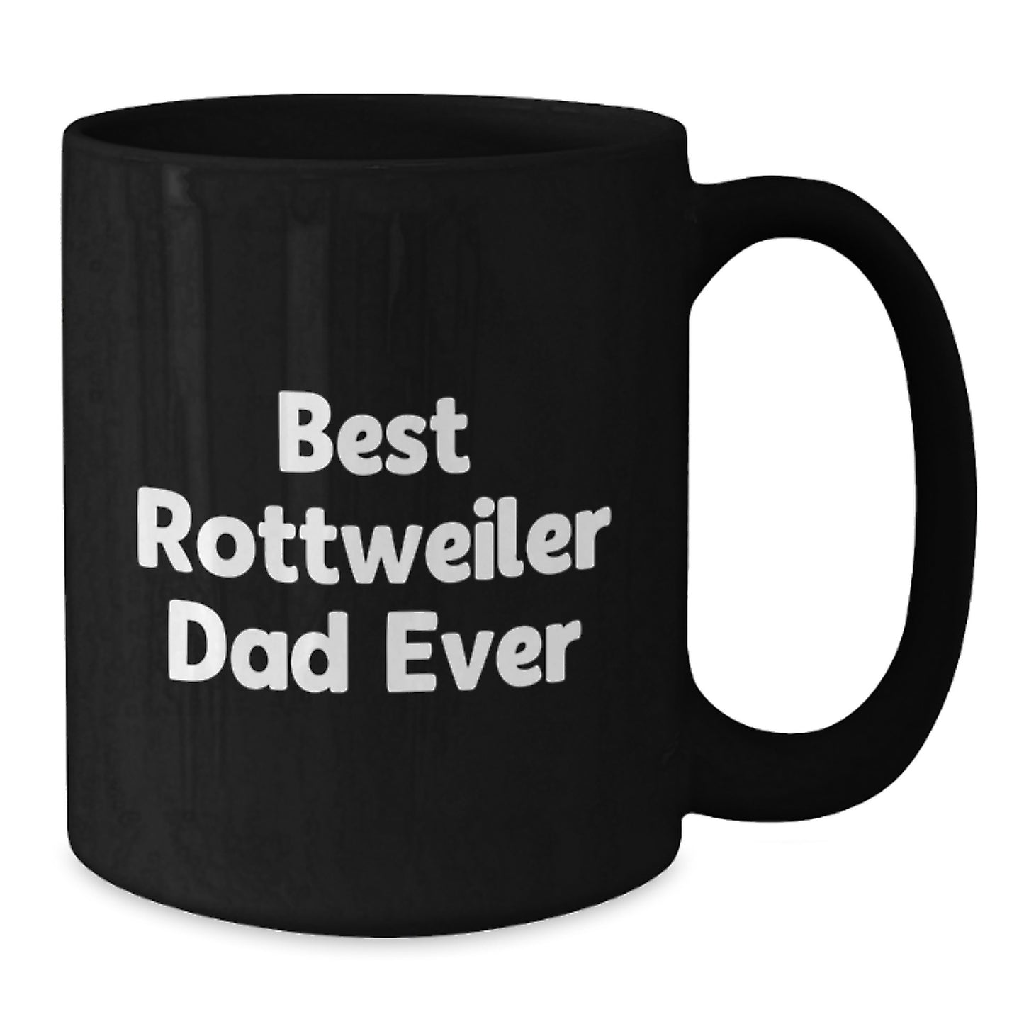 Funny Rottweiler Dog Gifts for Best Dad Ever, Black Coffee Mug, Birthday Unique - Additional