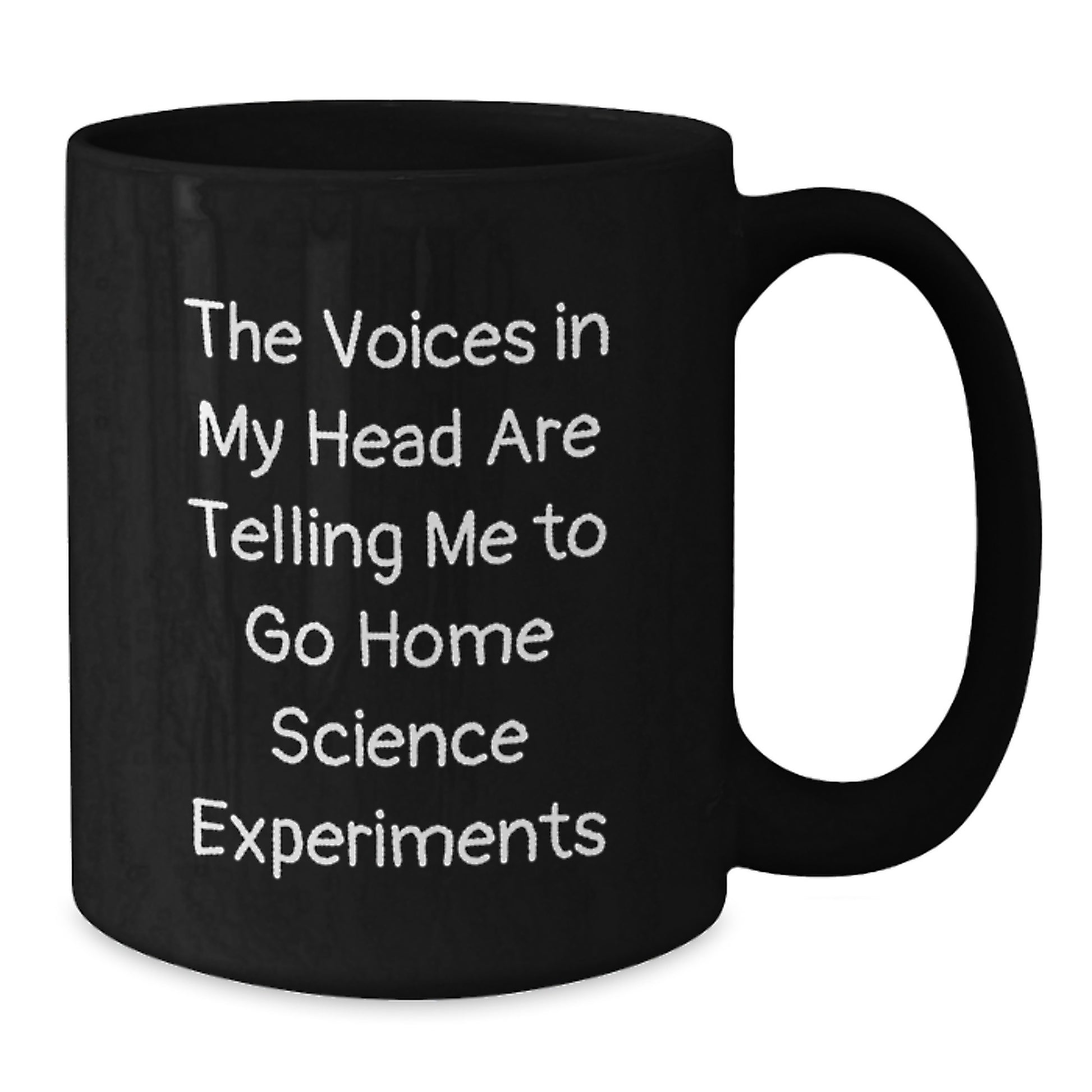 Funny Home Science Experiments Christmas Unique Gifts for Him, 'The Voices In My Head Are Telling Me To Go' Black Coffee Mug - Additional