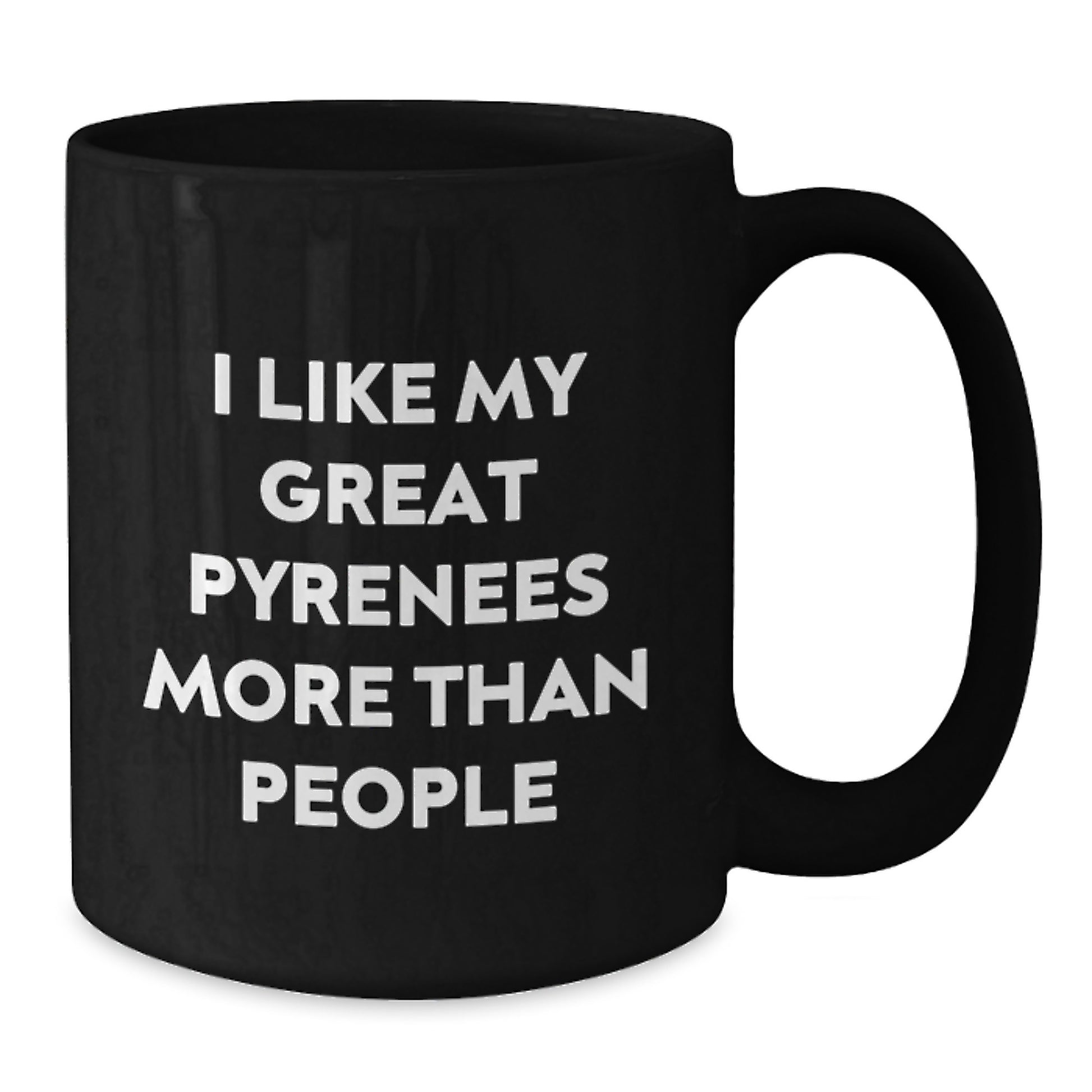 Funny Great Pyrenees Dog Lovers Gifts from Friends to Family - I Like My Great Pyrenees More Than People Quote on Black Coffee Mug for Birthday - Additional