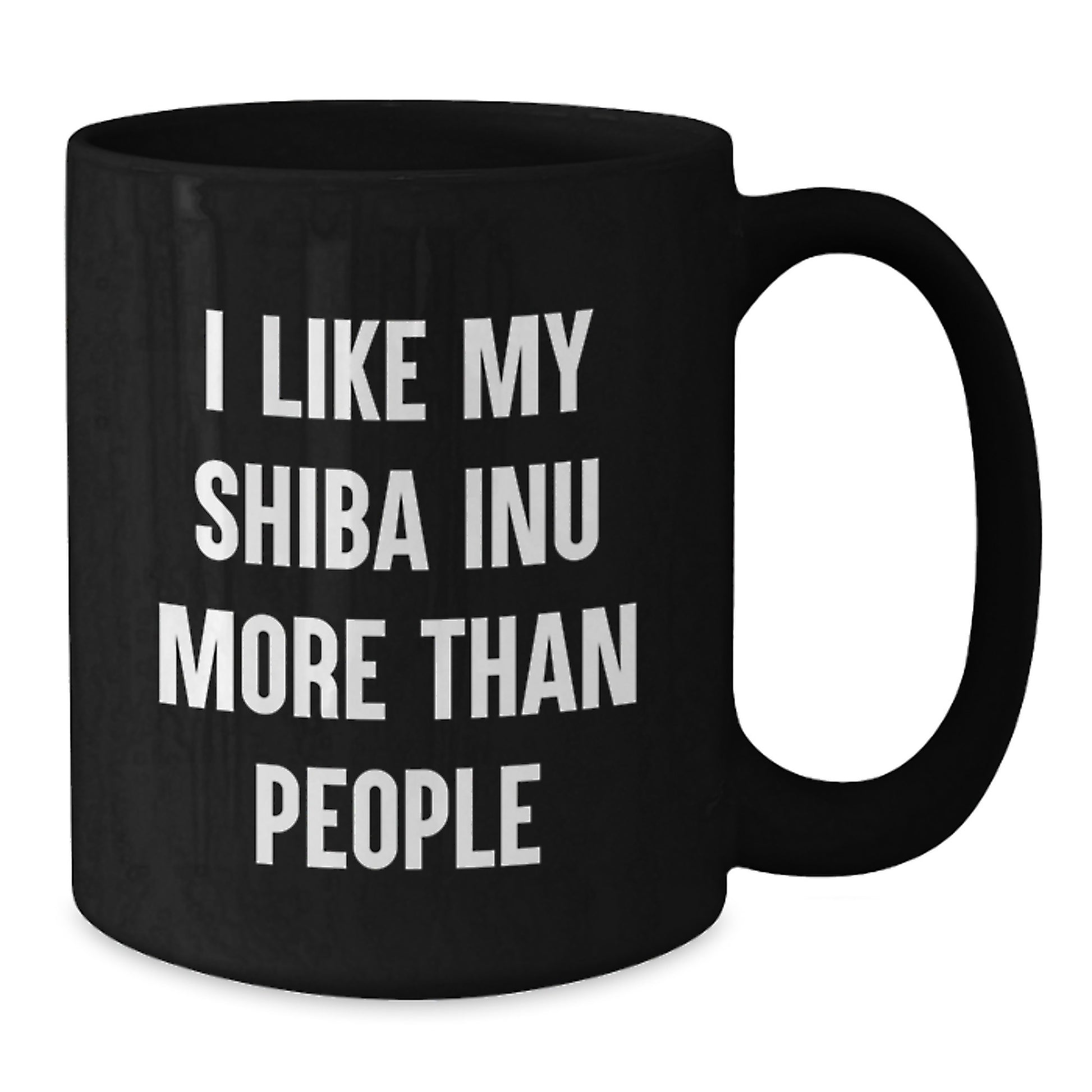 Funny Shiba Inu Dog Lover Gifts from Friends and Family - I Like My Shiba Inu More Than People Black Coffee Mug for Birthday Unique Gifts - Additional