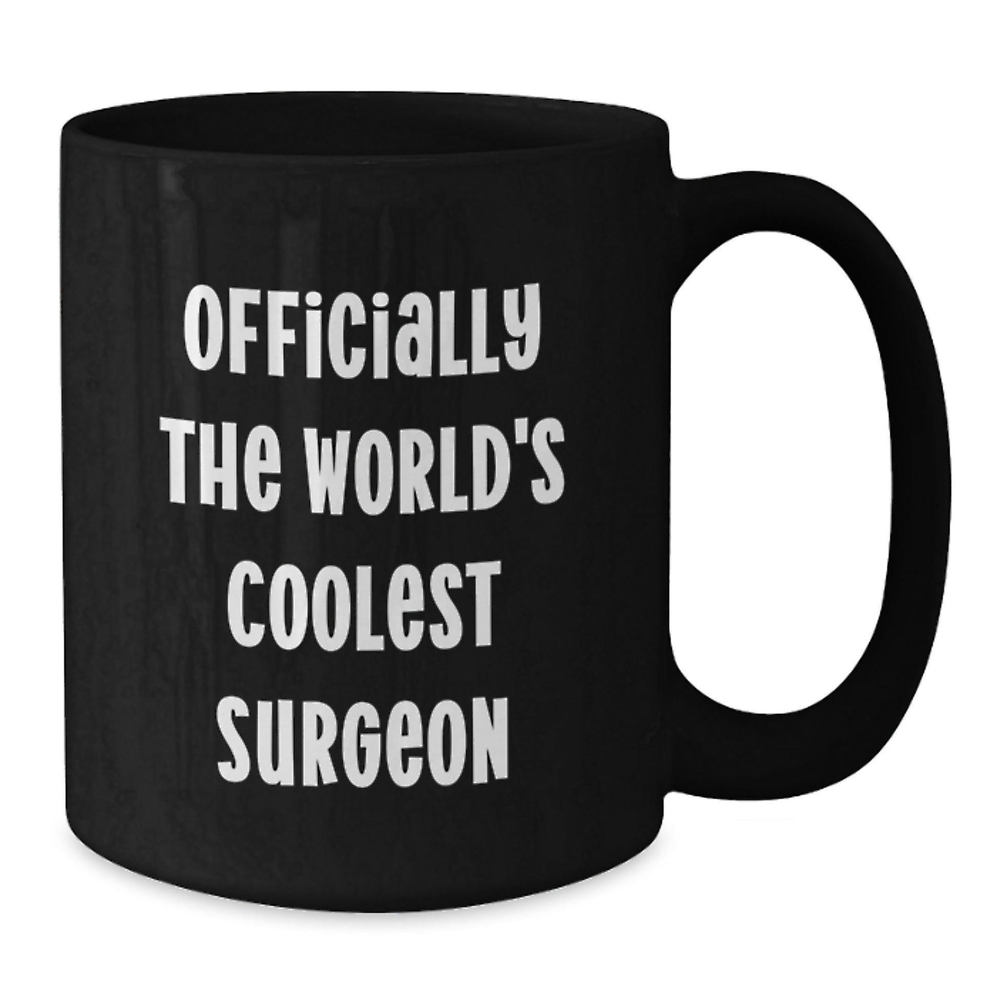 Funny Surgeon Gifts for Him, Black Coffee Mug, Officially The World's Coolest Surgeon Quote, Gifts from Friends for Birthday, Gifts for Surgeon - Additional