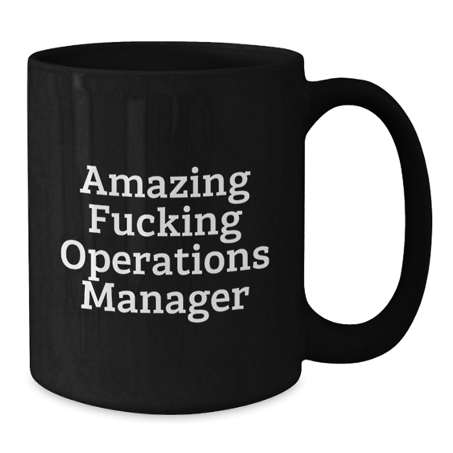 Funny Operations Manager Gifts from Friends for Christmas - Black Coffee Mug, Amazing F--king Operations Manager, Unique Office Gift Ideas - Additional