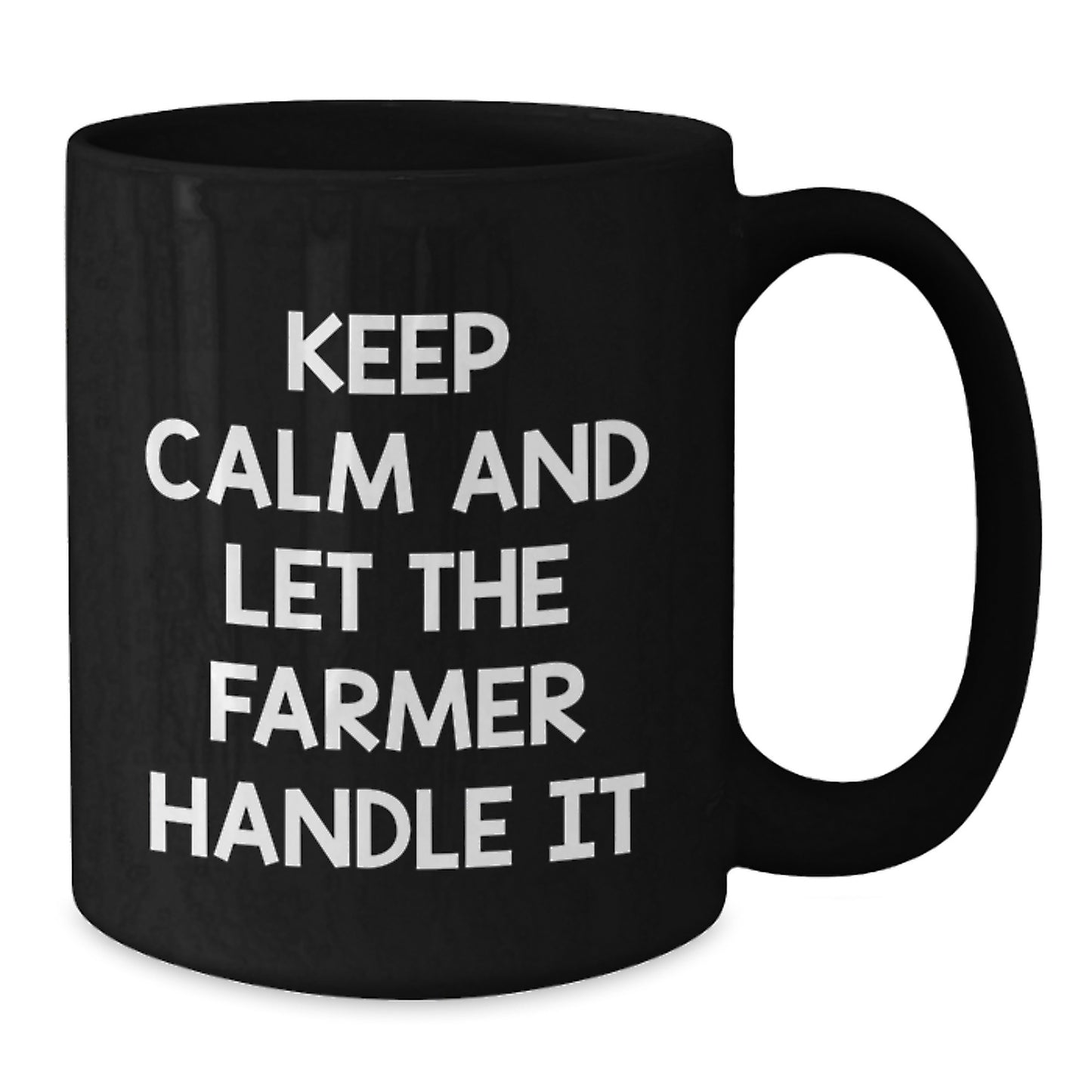 Funny Farmer Gifts from Friends and Family, Black Coffee Mug, Keep Calm And Let The Farmer Handle It Christmas Unique Mugs for Men and Women, Farmer Black Ceramic Mug - Additional