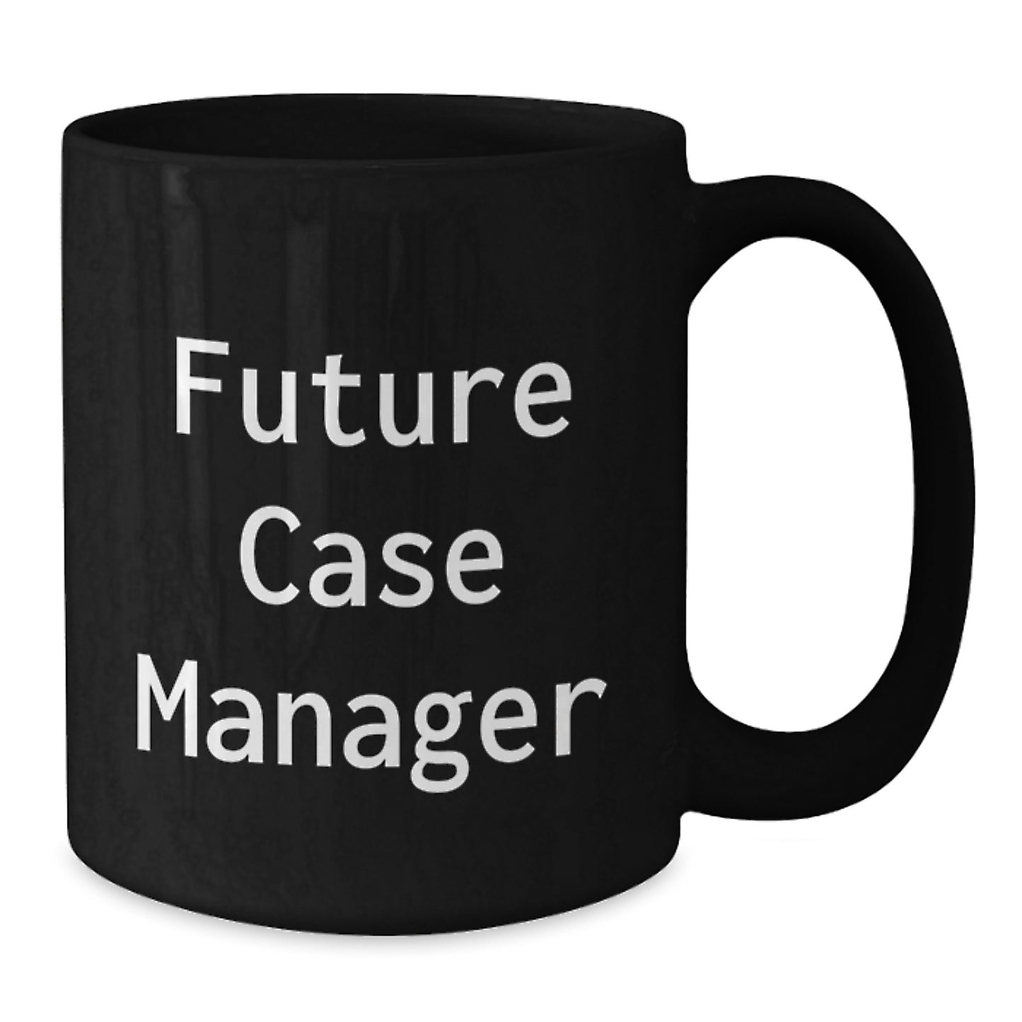 Funny Case Manager Gifts for Christmas, Black Coffee Mug, 'Future Case Manager, Coffee Fuels My Passion'- Enamel Mug, Gifts from Friends, Family, Coworkers - Additional